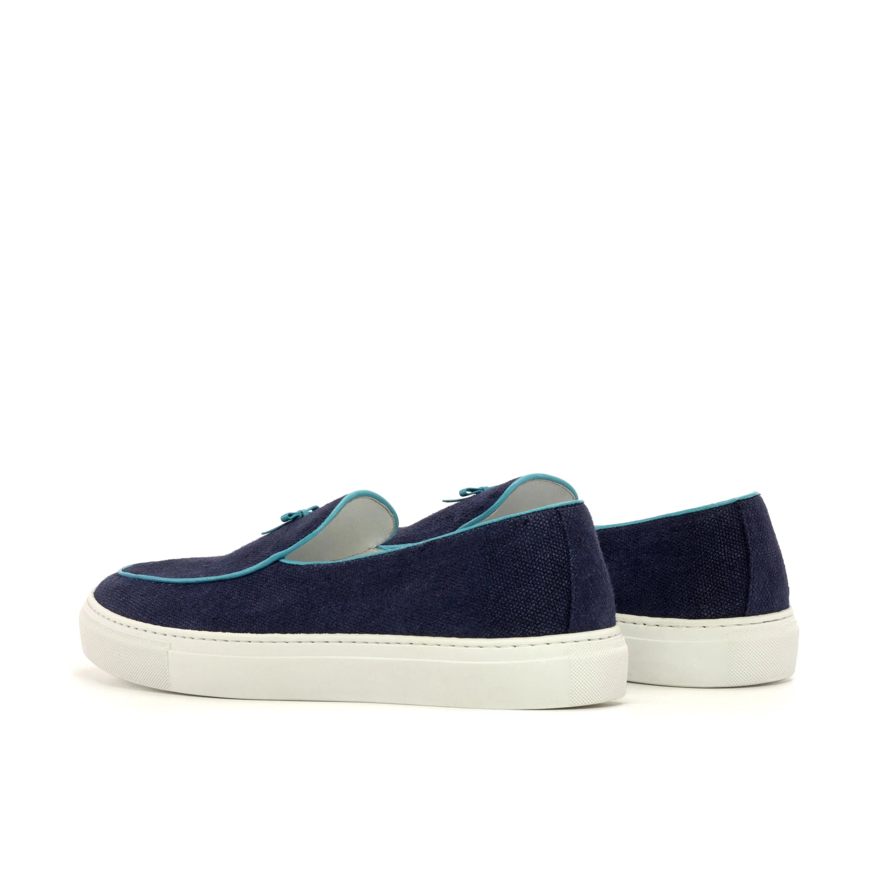 Chronos Belgian sneaker: navy blue slip-on shoes with white soles