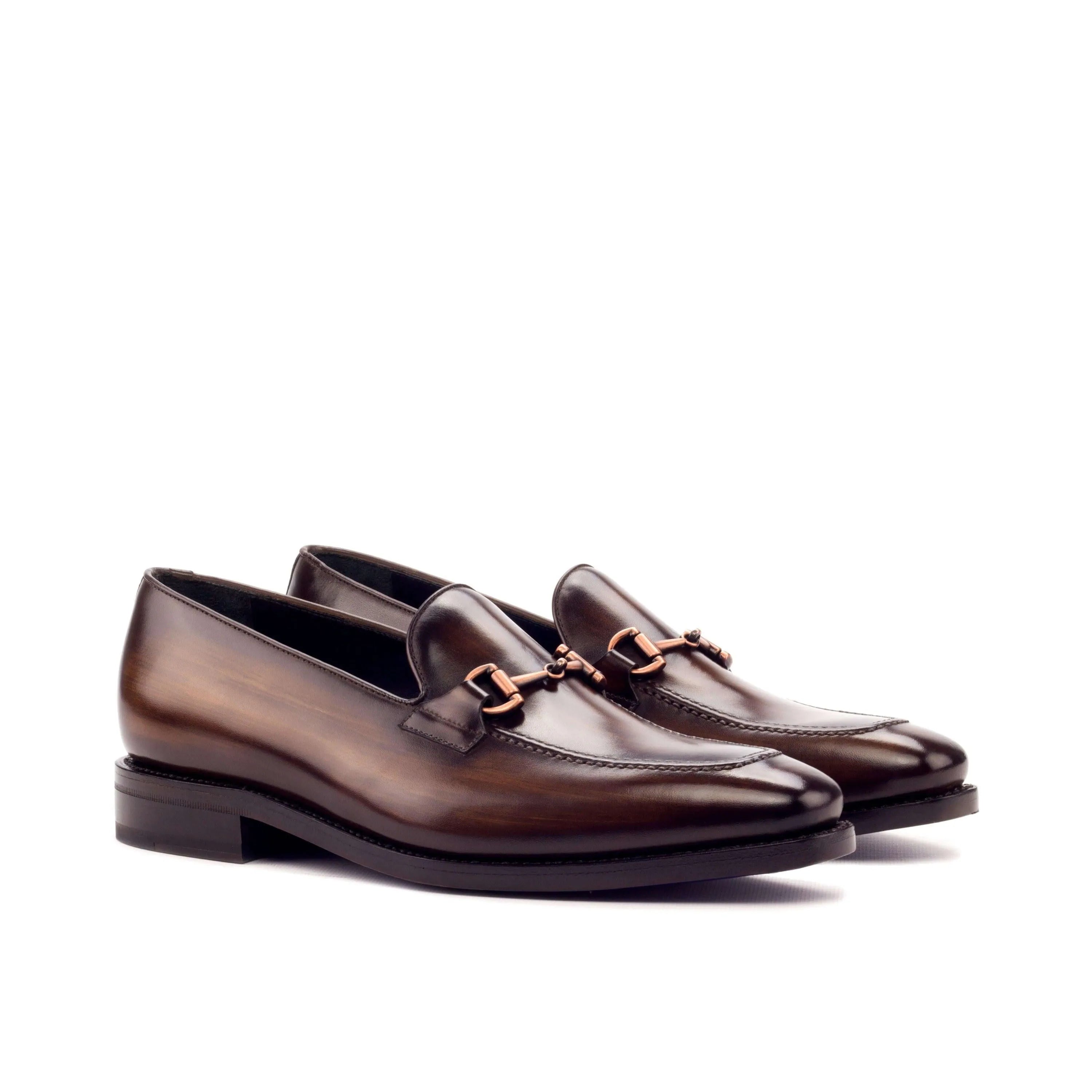 Pair of brown leather horsebit Cicli Patina Loafers II
