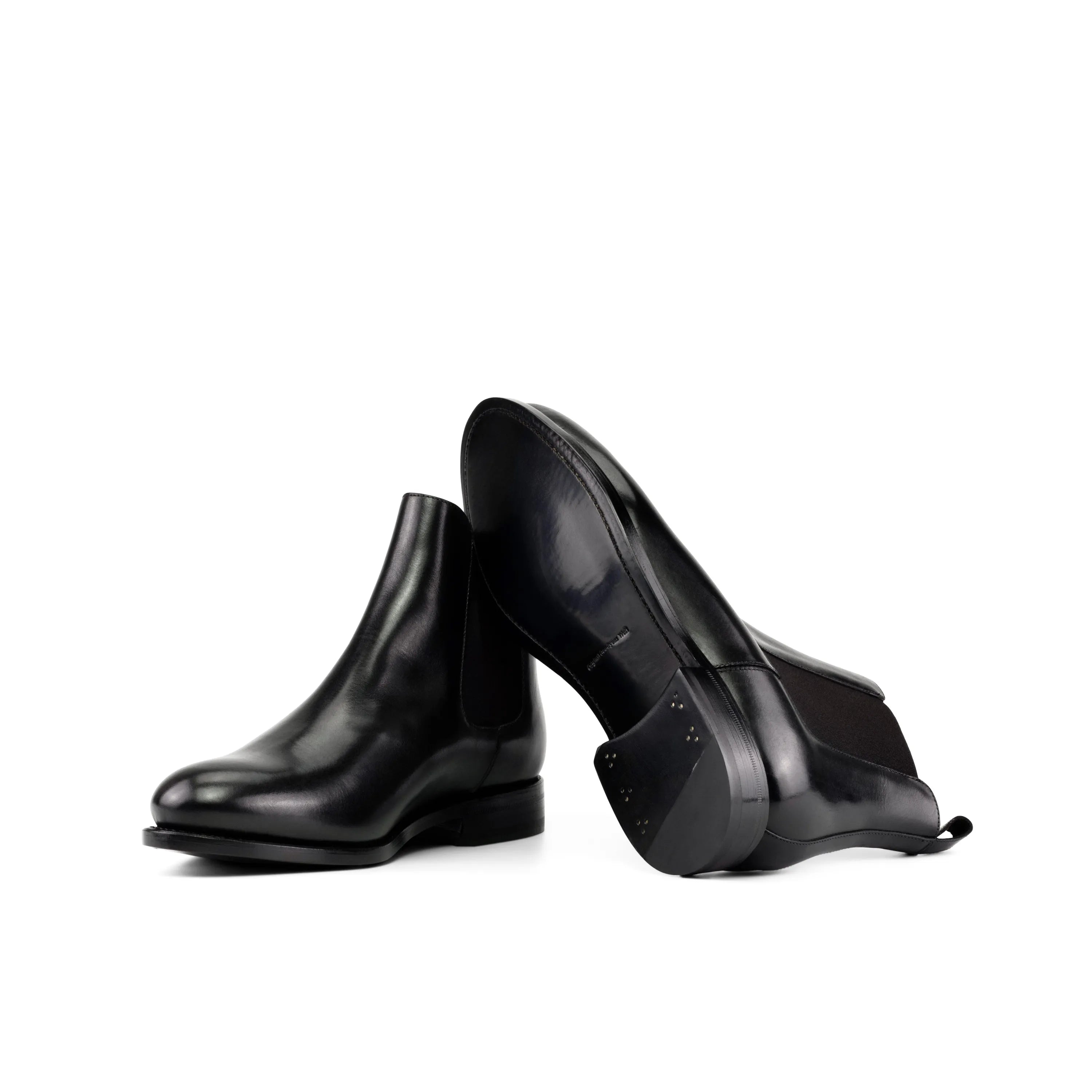 Pair of black box calf Ciro Chelsea Boots with rounded toe