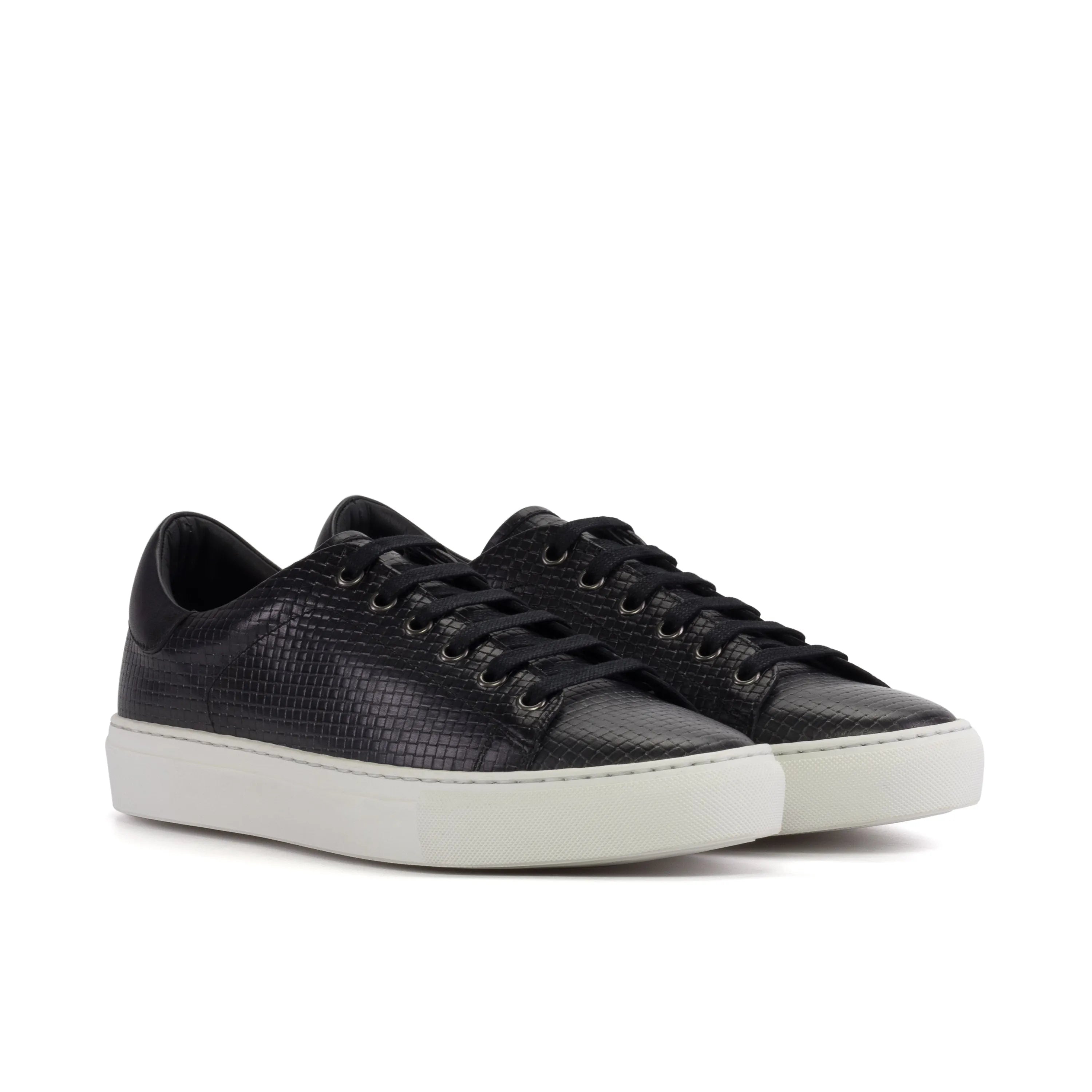 Black Corsa Trainer Sneaker with white soles and cupsole trainer design