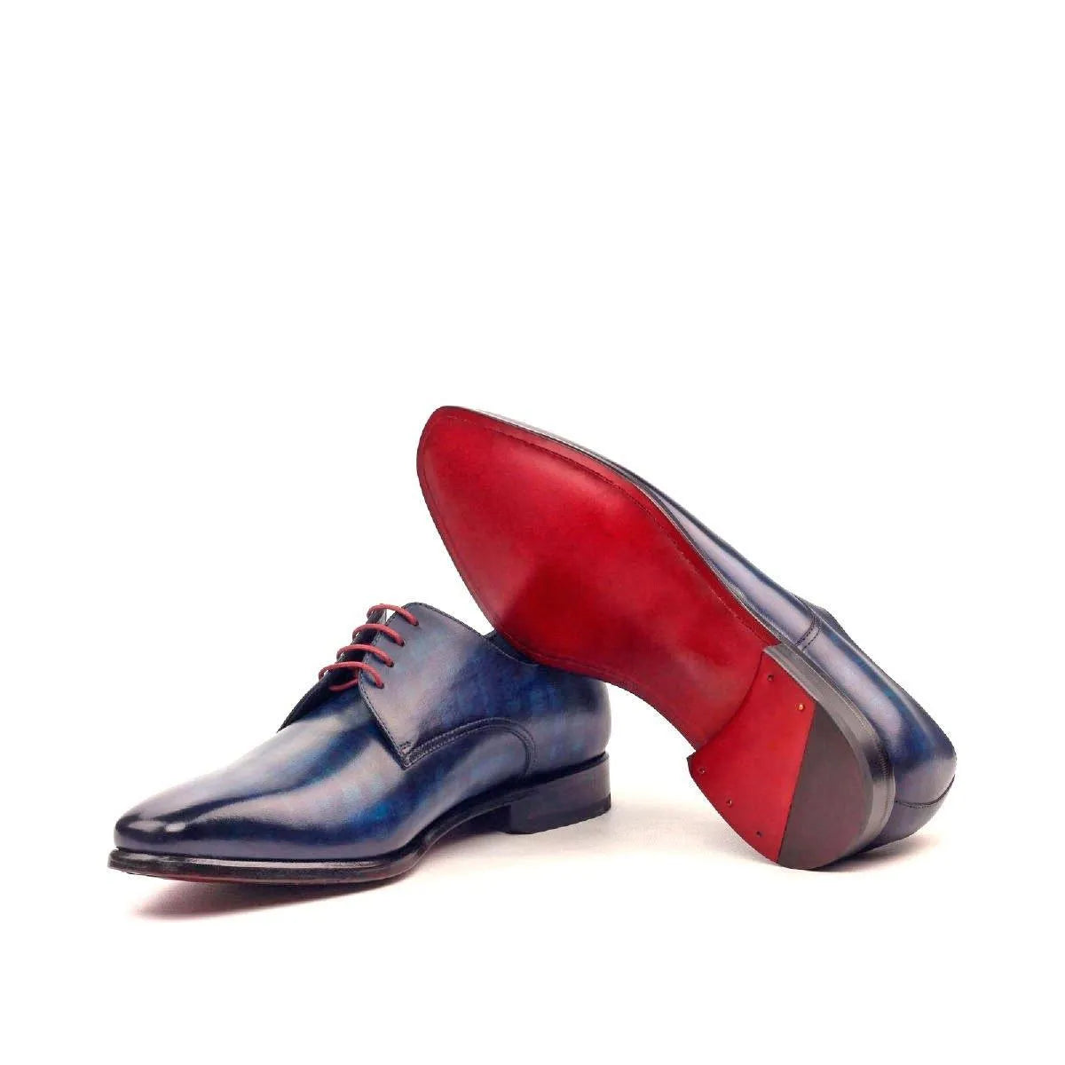 Cruz patina derby shoes II with blue leather and red soles