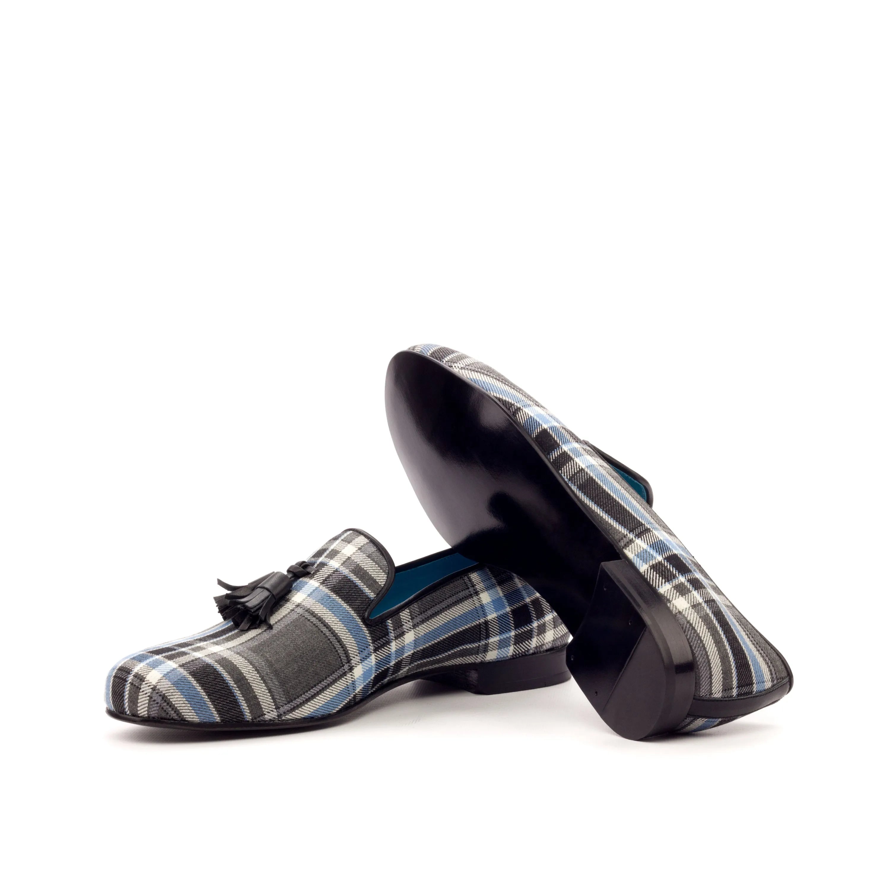 Cruz Wellington Slipon plaid tassel loafers back view