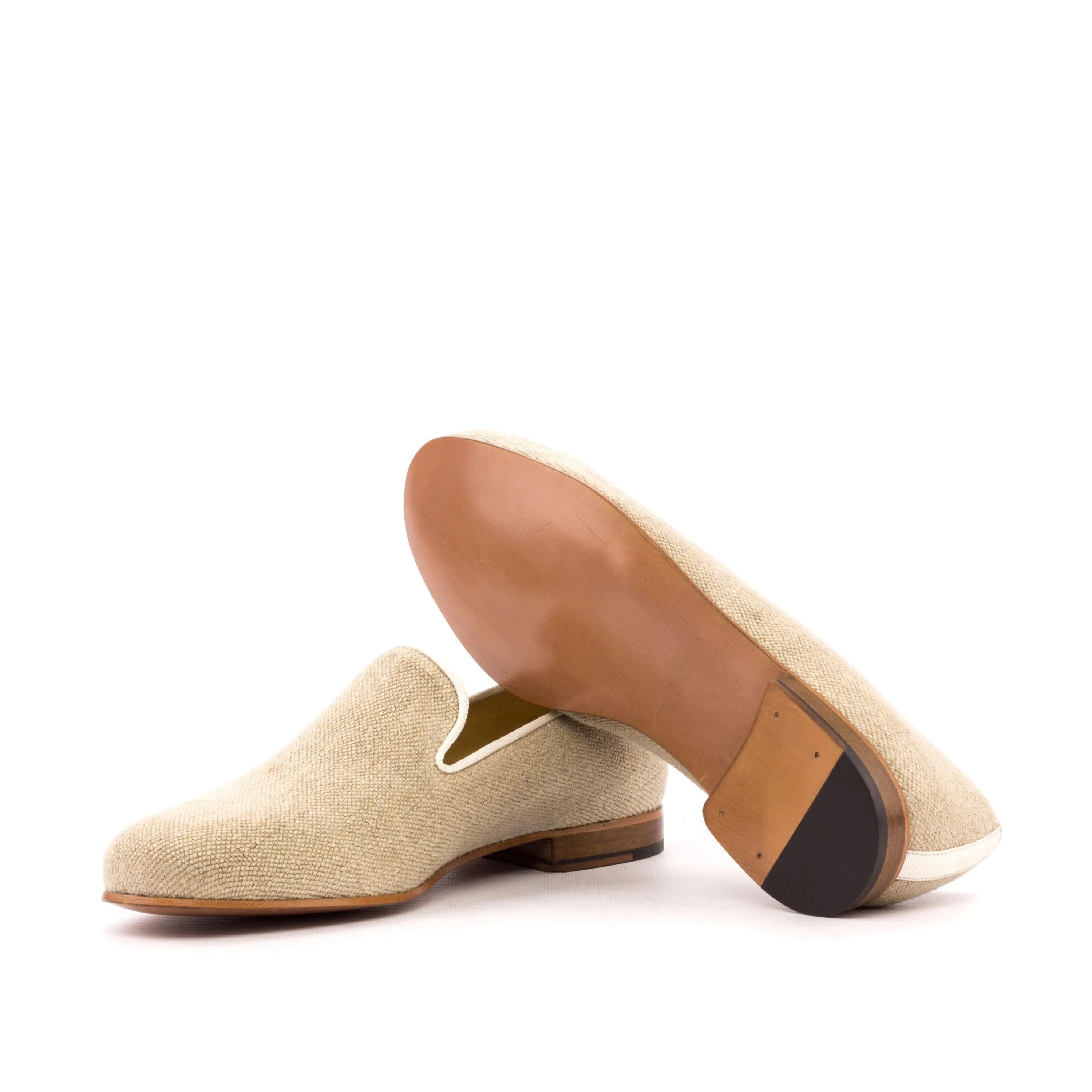 Dahab Wellington Slip on II beige woven loafers back view