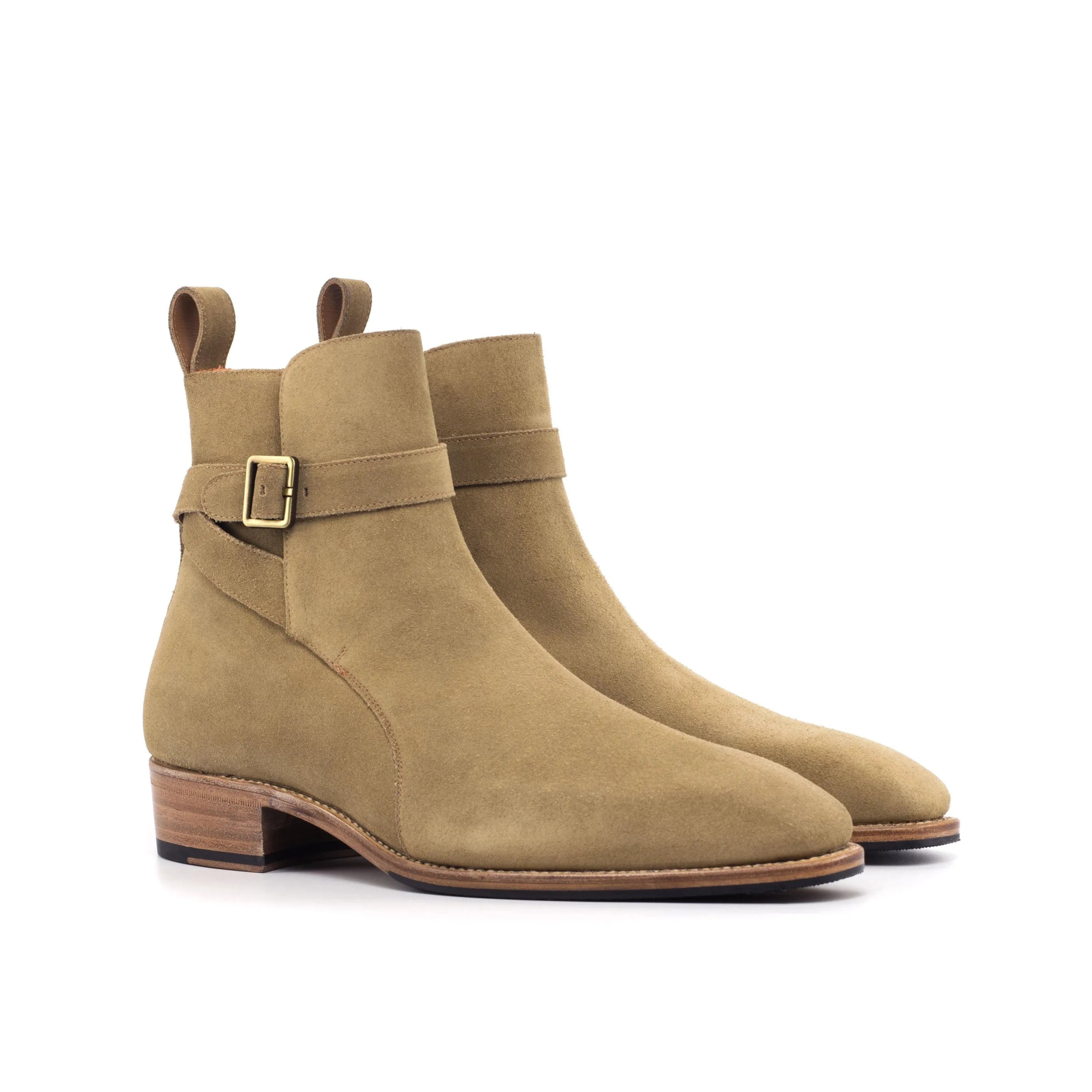 Tan suede ankle Dany Jodhpur Boots II back view