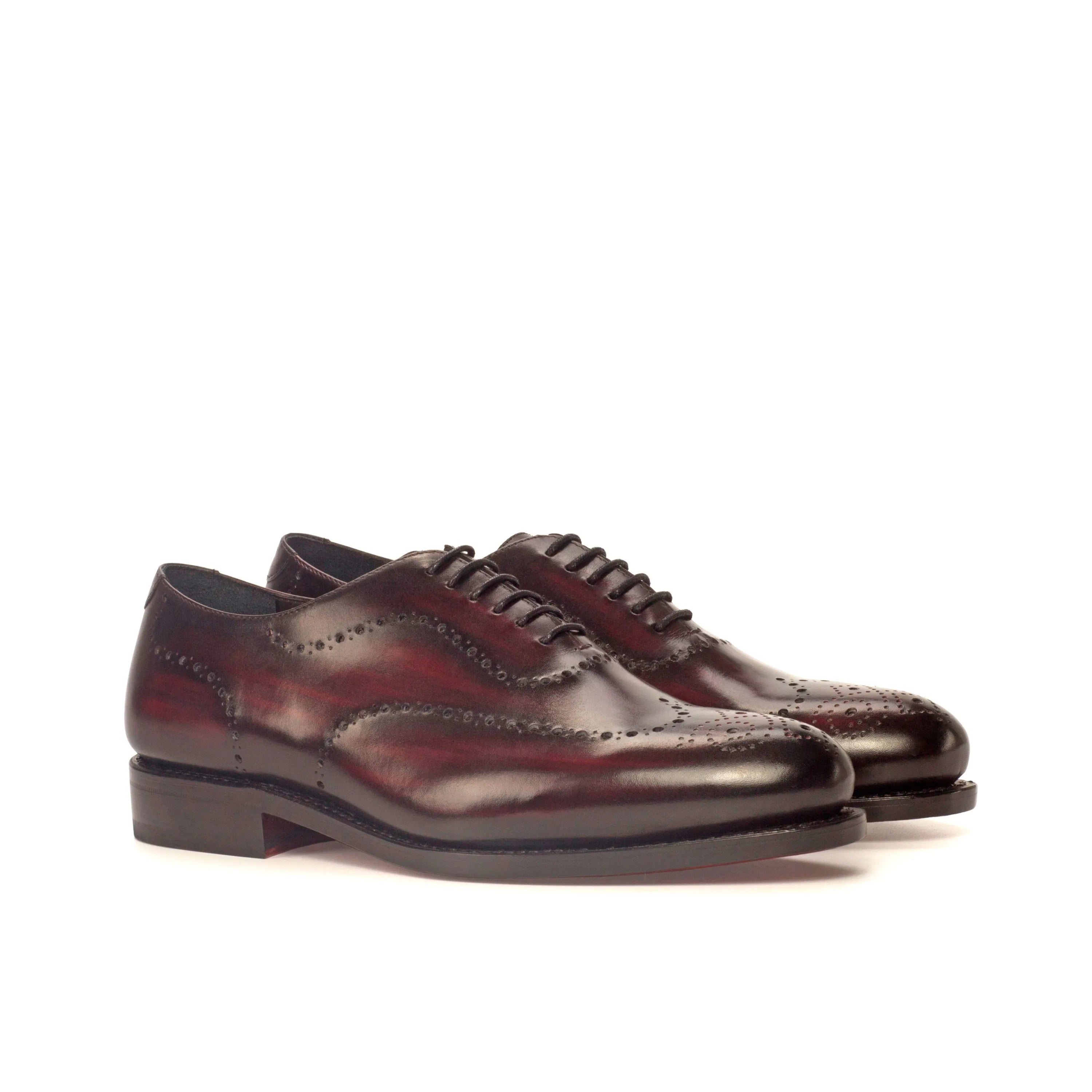 Darud Whole Cut Patina burgundy leather wingtip dress shoes