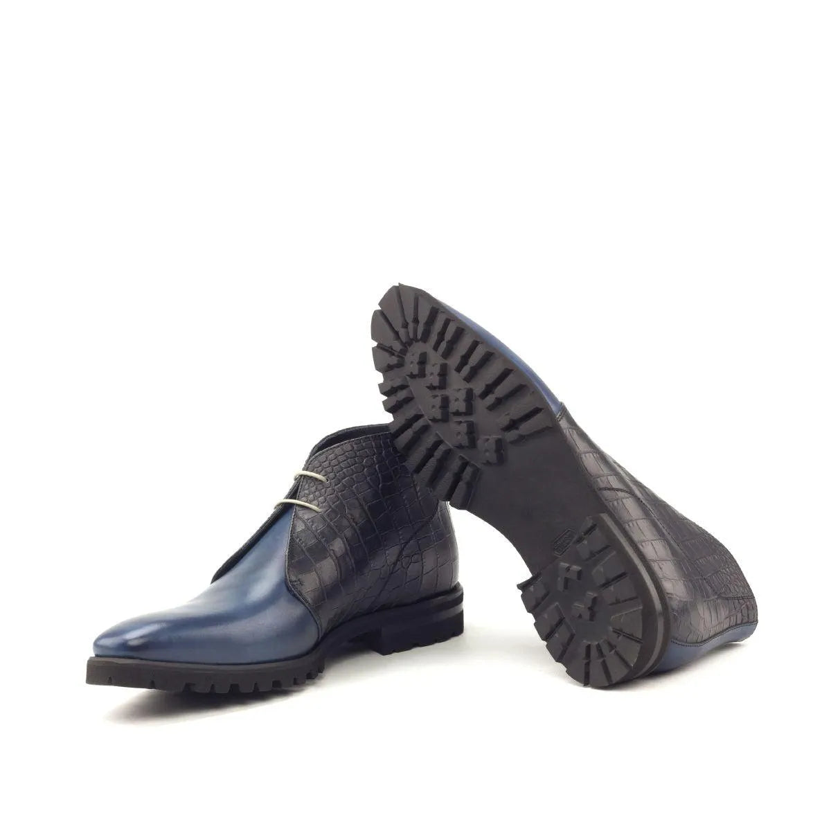 David Monti Chukkas II blue leather chukka boots