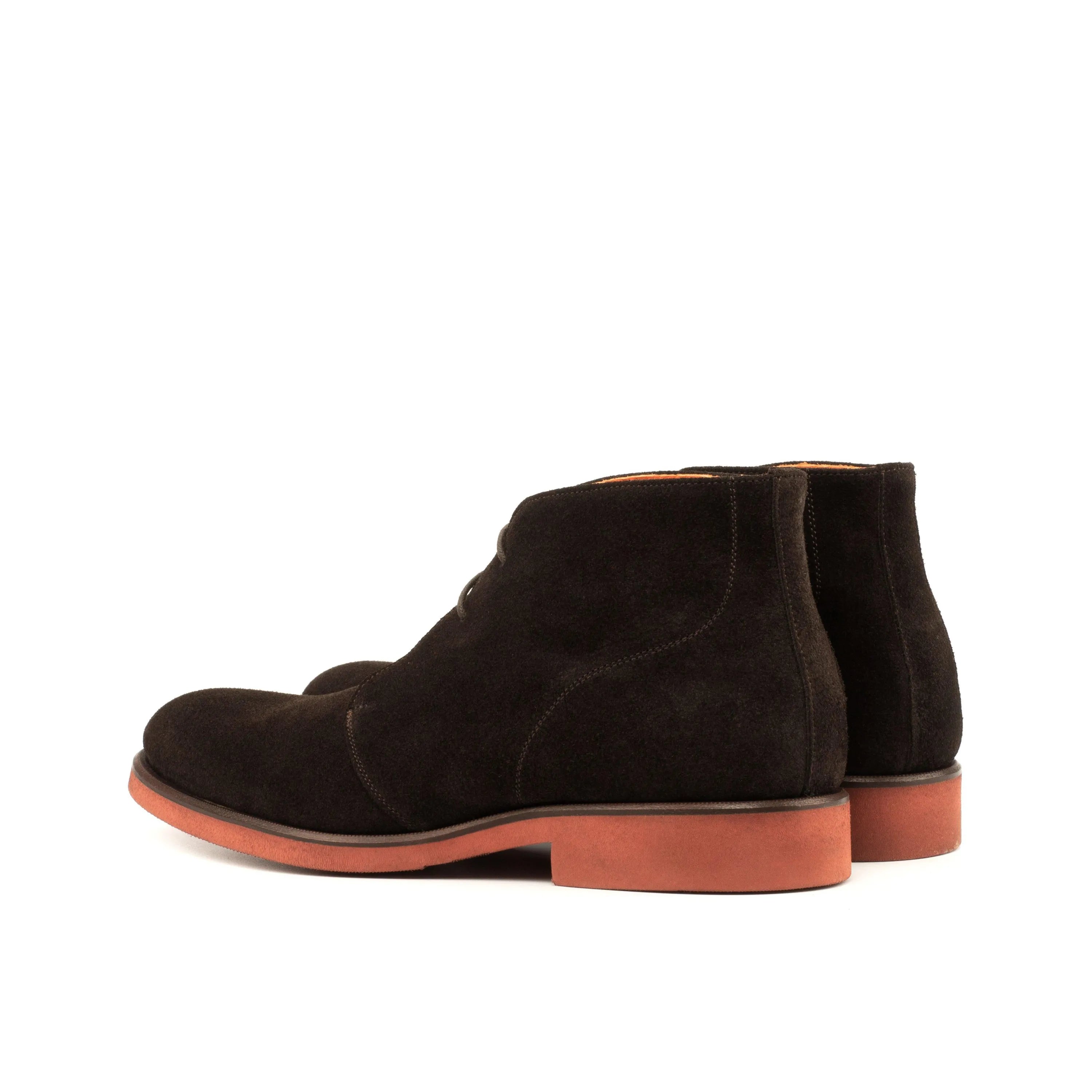 Brown Demothi Chukka Boots II in suede, back view