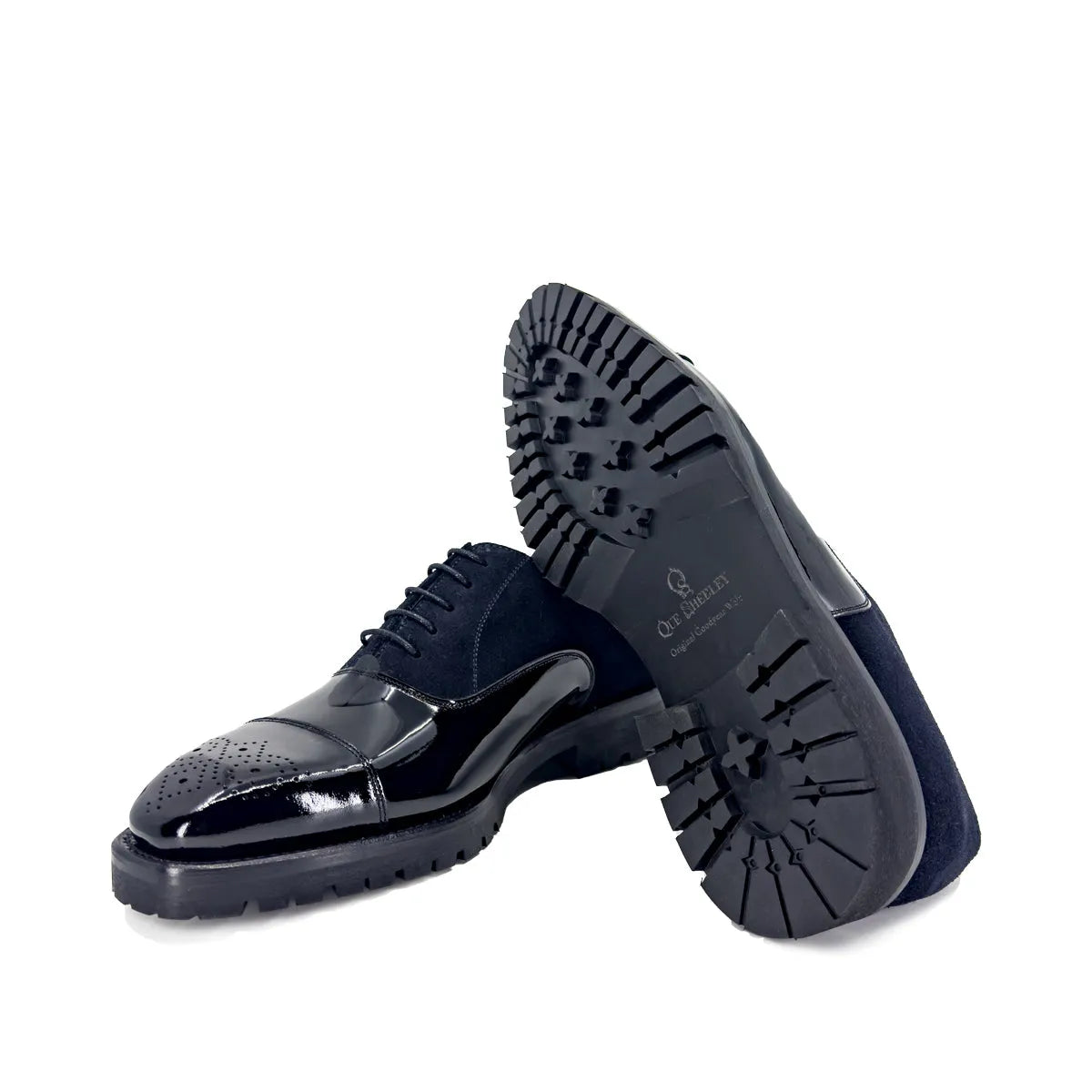 Denver Oxford Shoes II in black leather and suede