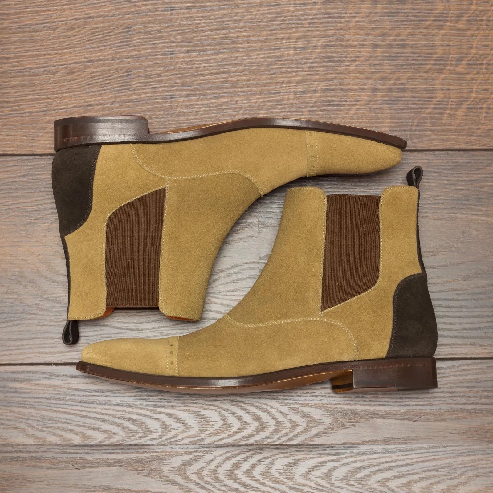 Donny Chelsea suede lux suede Chelsea boot tan back view