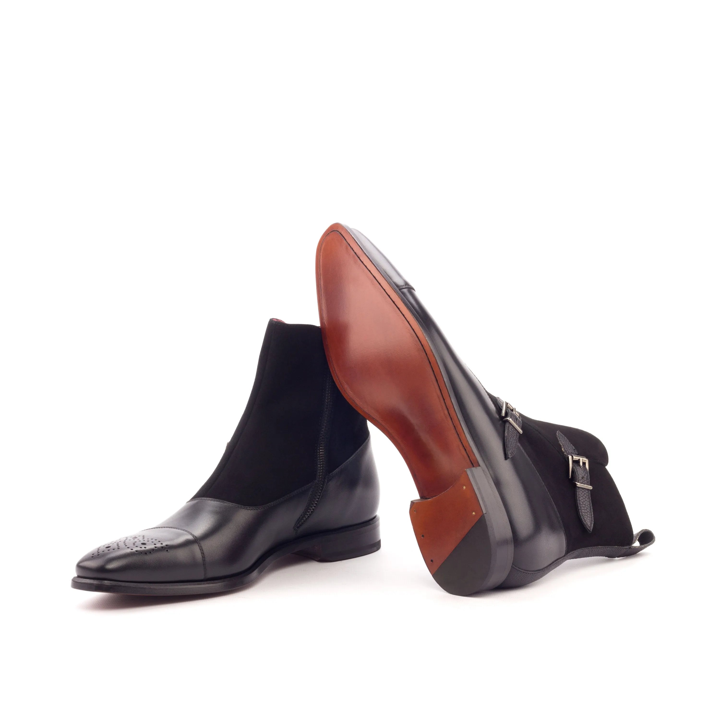Drew Octavian boots in black leather and suede ankle design