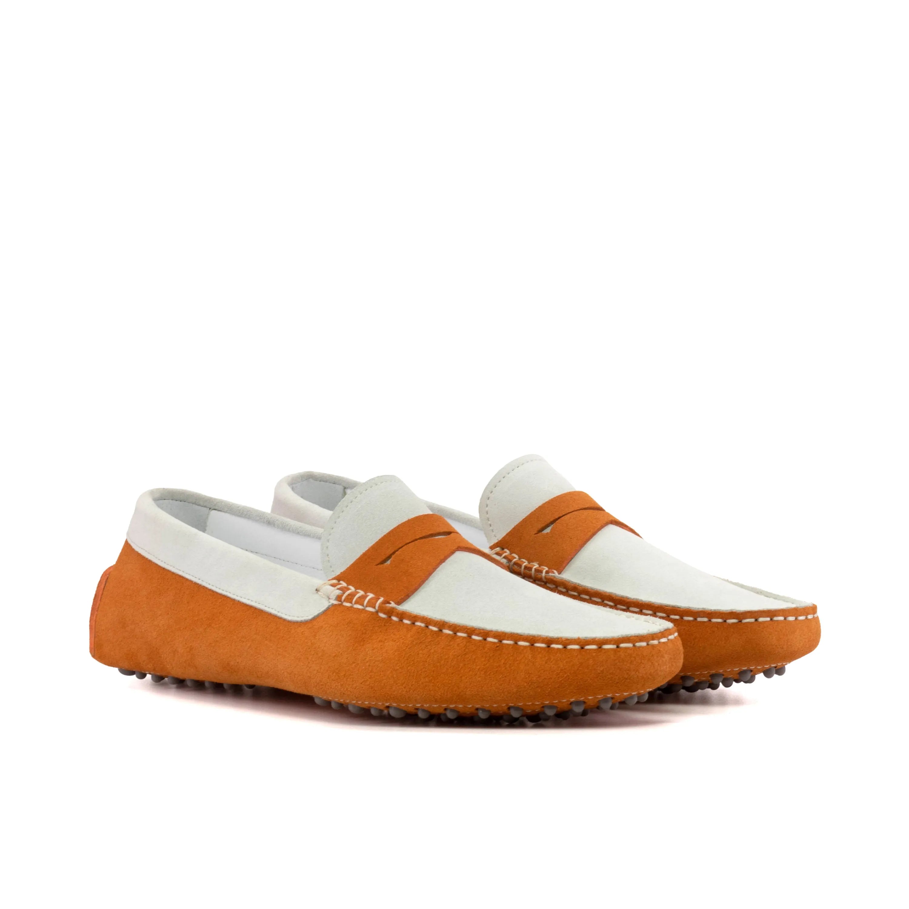 Fadalzo Driver two-tone leather driving loafers, luxury bespoke shoes for men