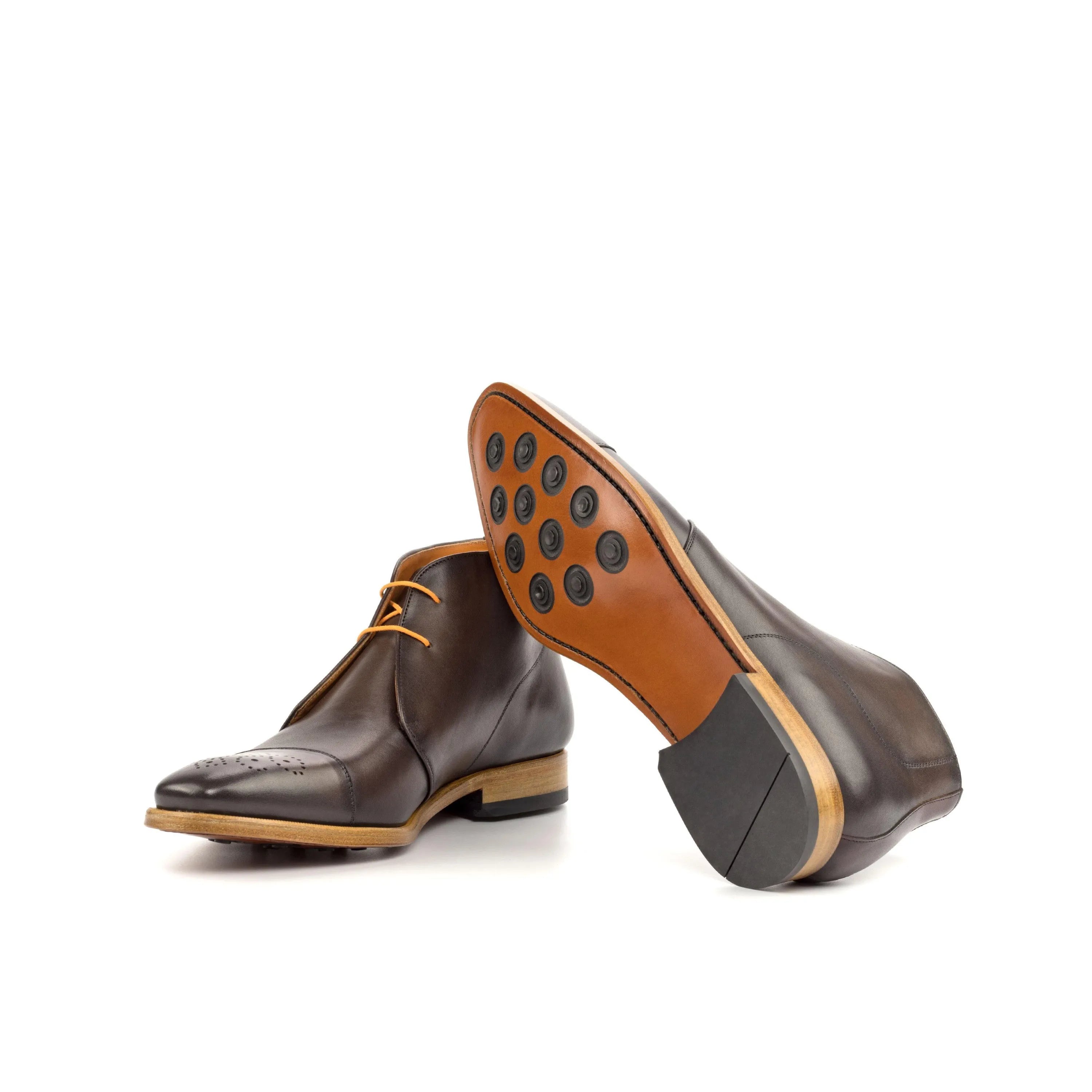 Franko chukka boots in rich brown leather