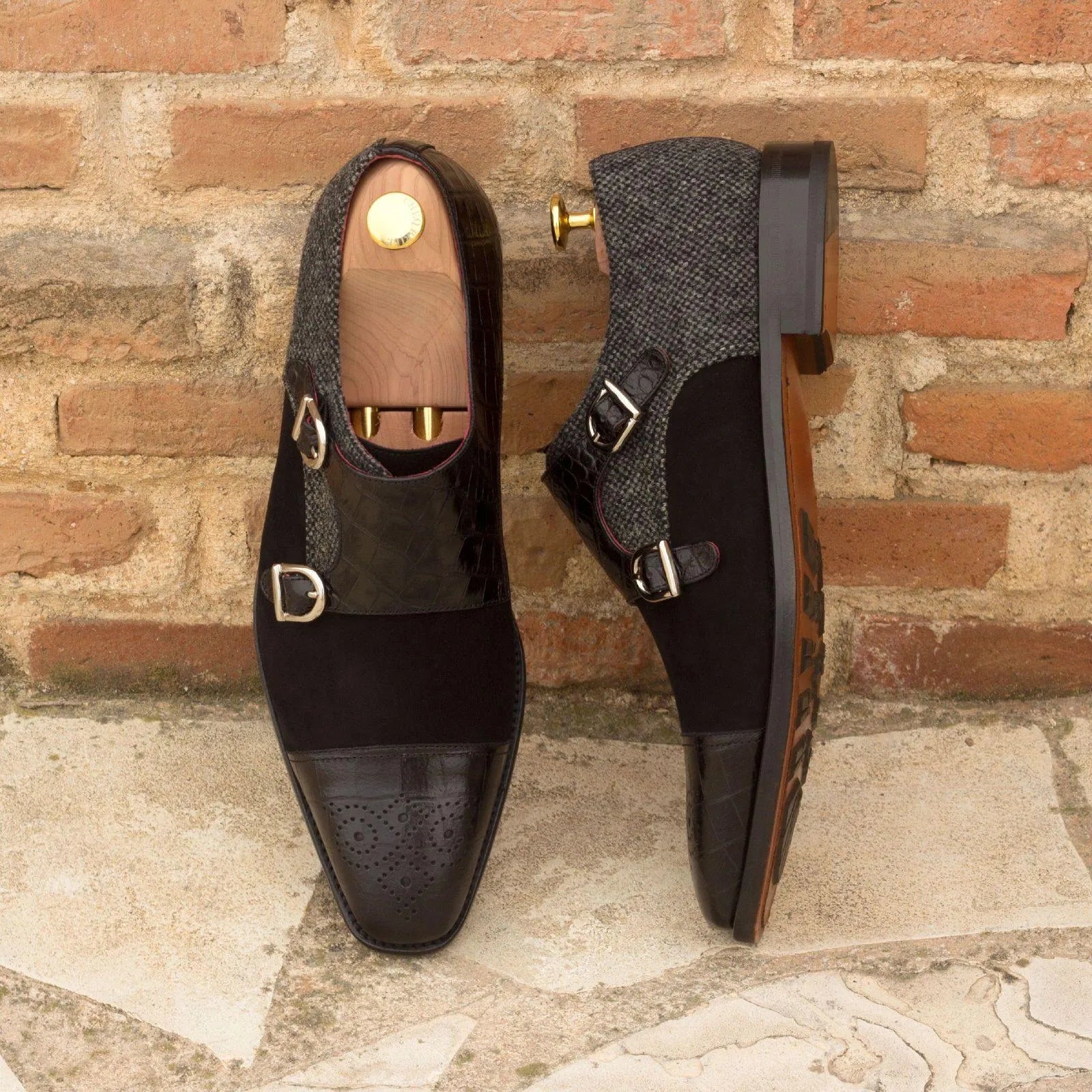 Gent Double Monk stylish mens double monk strap shoes