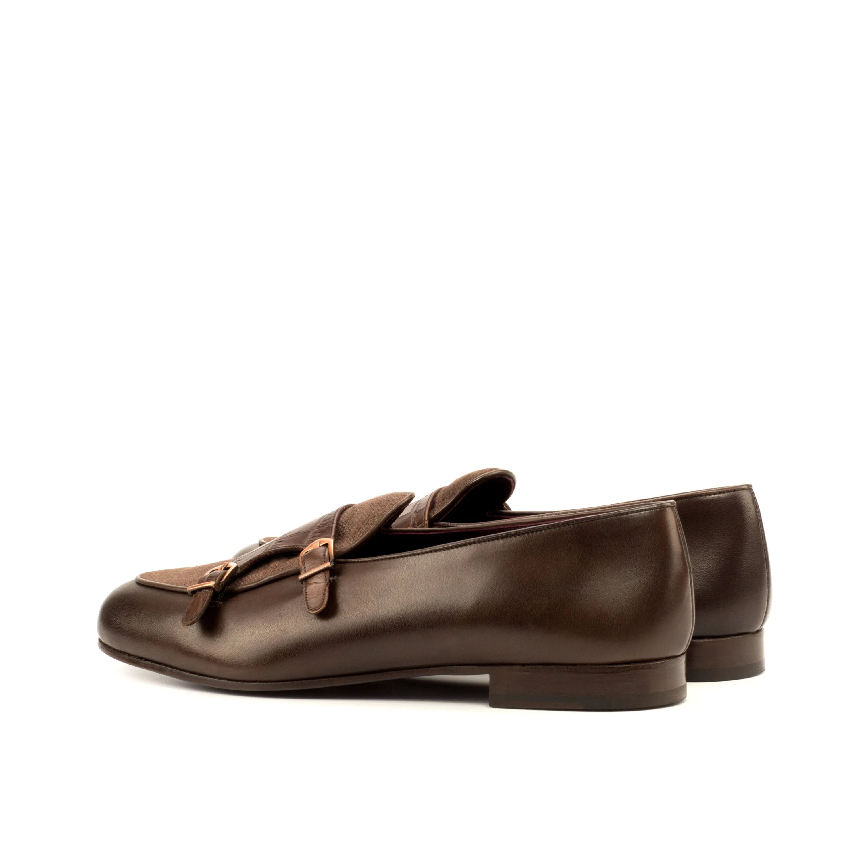 Gopor Belgian Monk Slipper II brown leather double monk strap loafers
