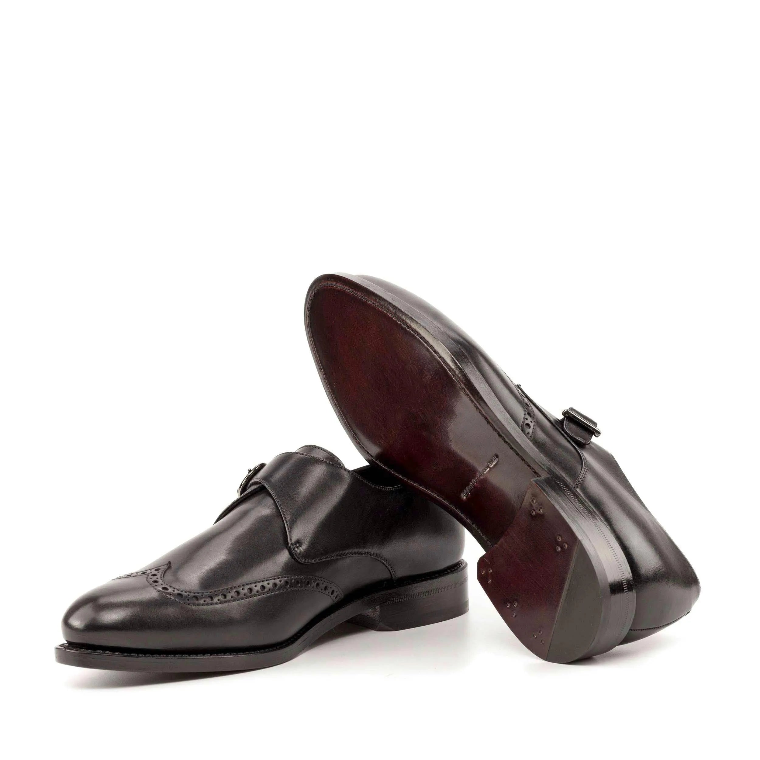 Gordon single monk pair of brown leather dress shoes