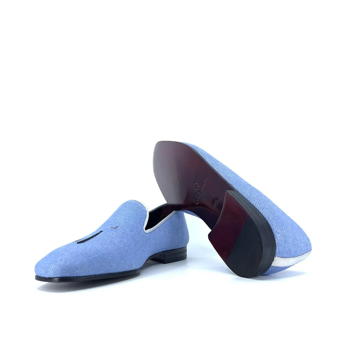 Harry Drake slipon light blue linen loafers