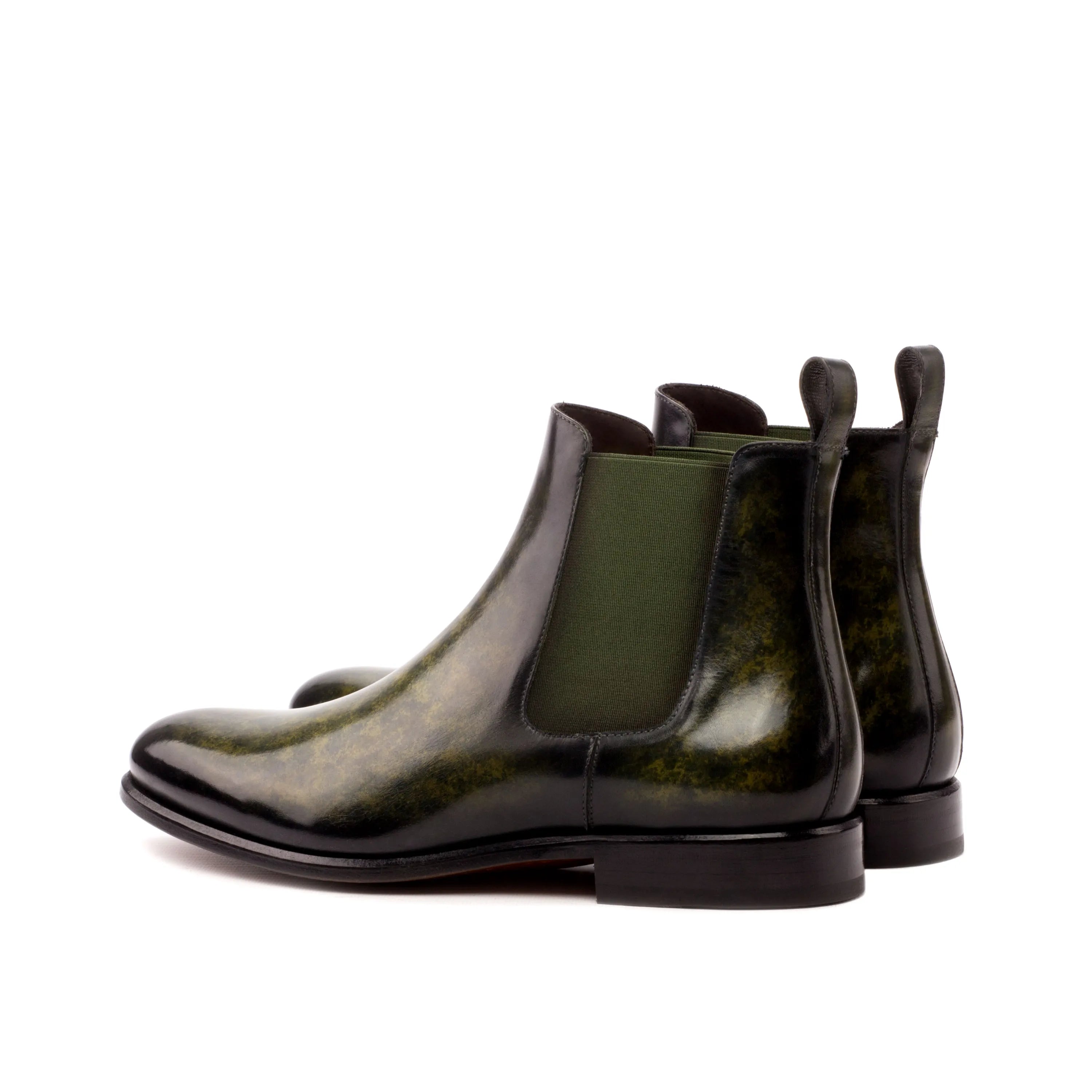 Irish Frank Patina Chelsea boot in green leather