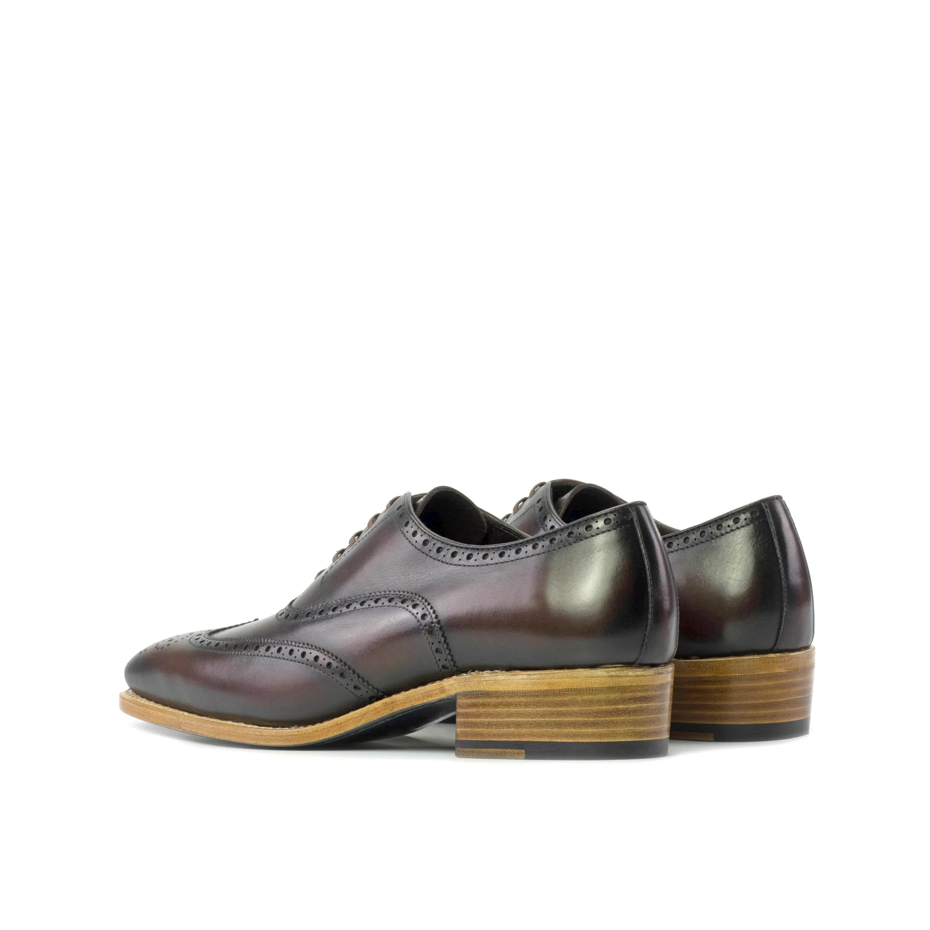 Pair of brown leather Juluis full brogue dress shoes