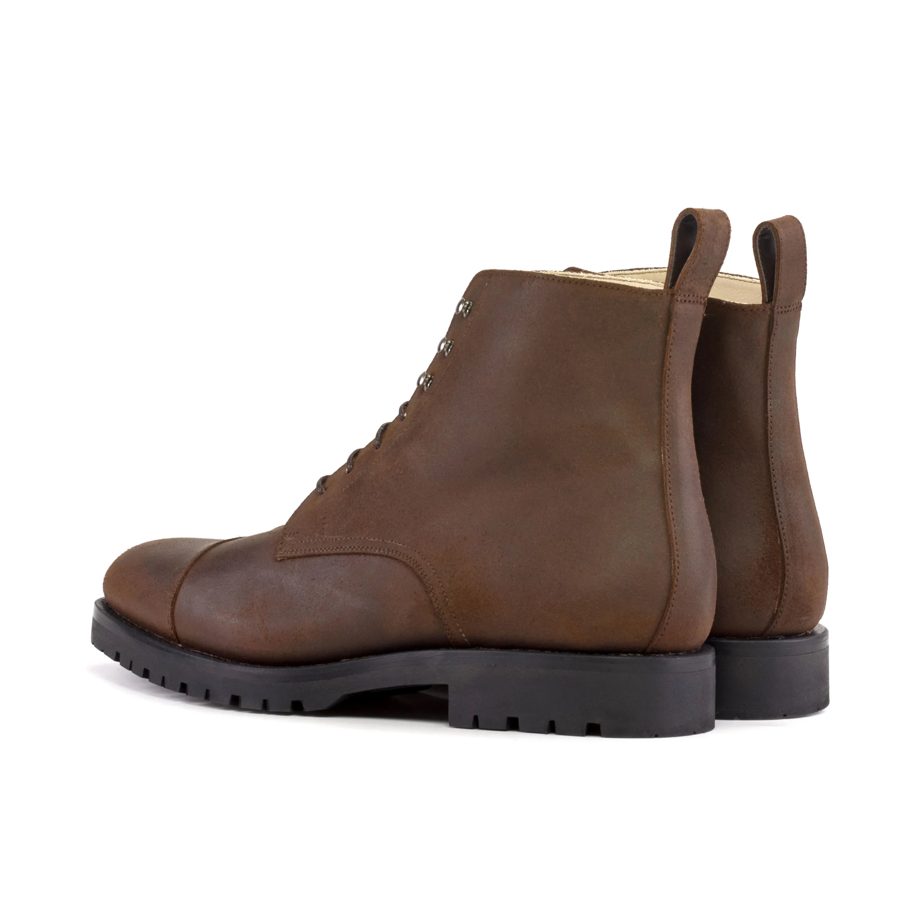 Lasamo Jumper Boots brown leather lace-up jumper boots