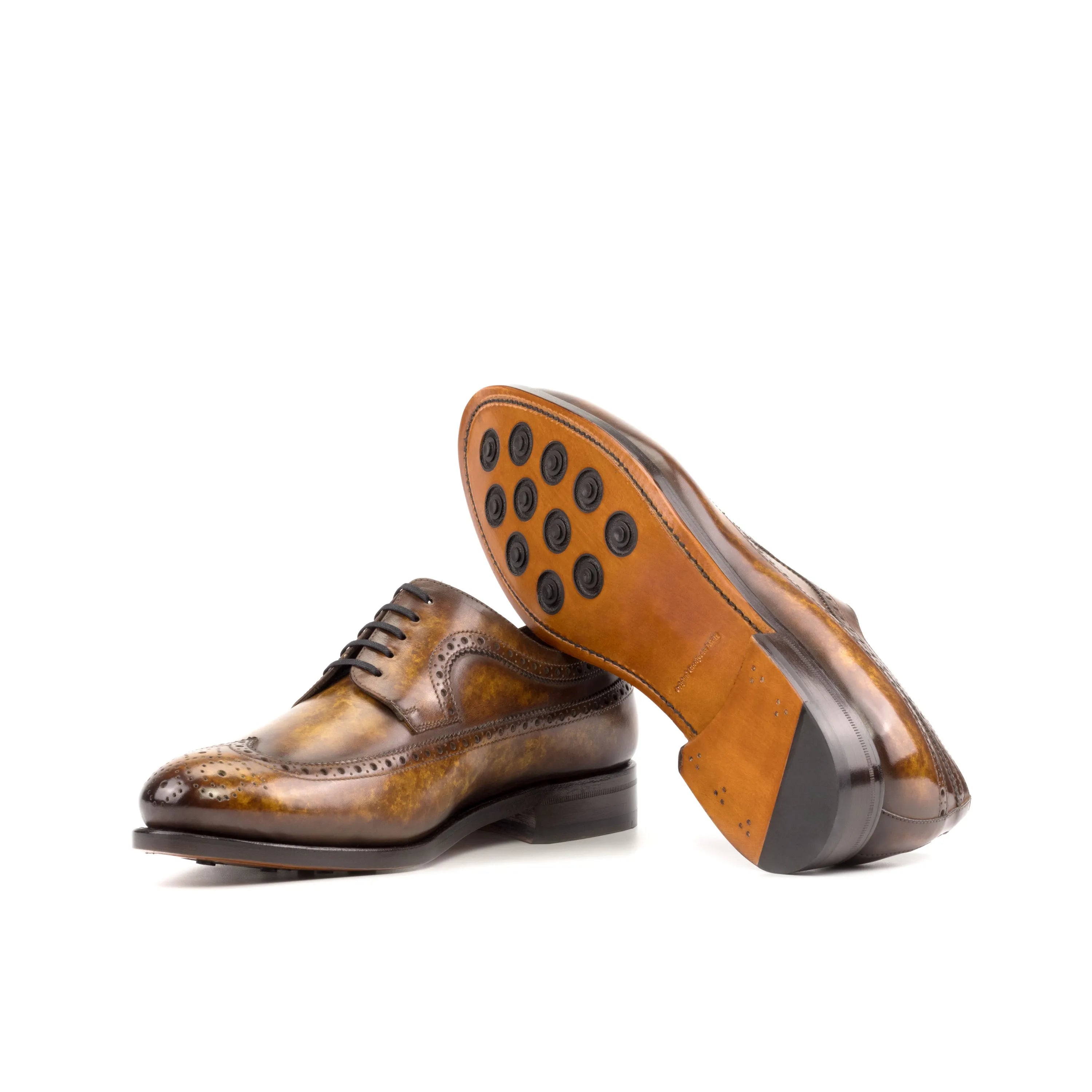 Pair of brown leather Legend Patina Longwing Blucher shoes