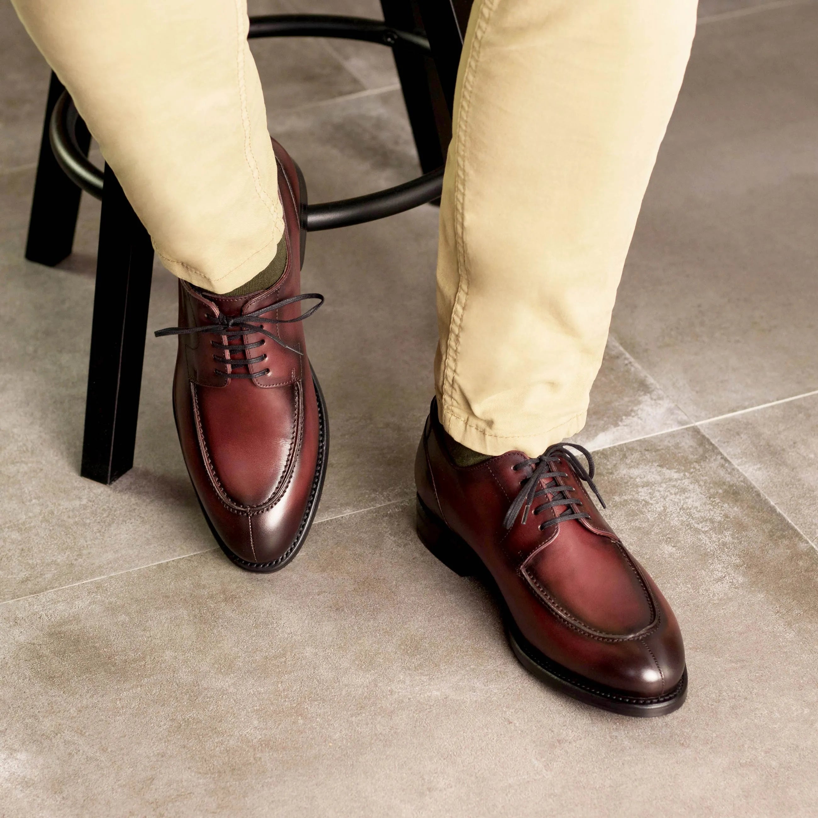 Luginos Derby Split Toe II burgundy leather dress shoes