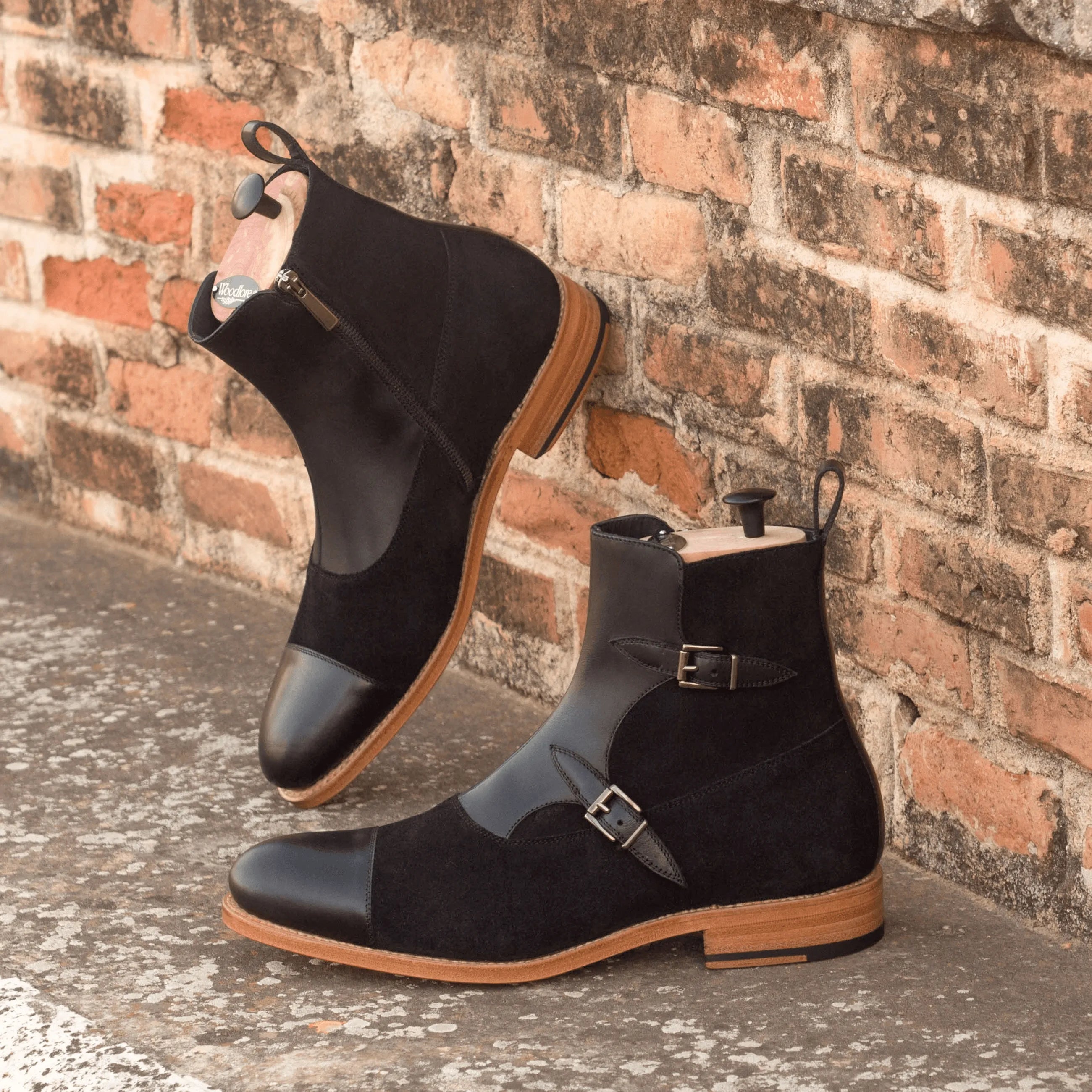 Black leather and suede Luther Octavian Boots II ankle boots