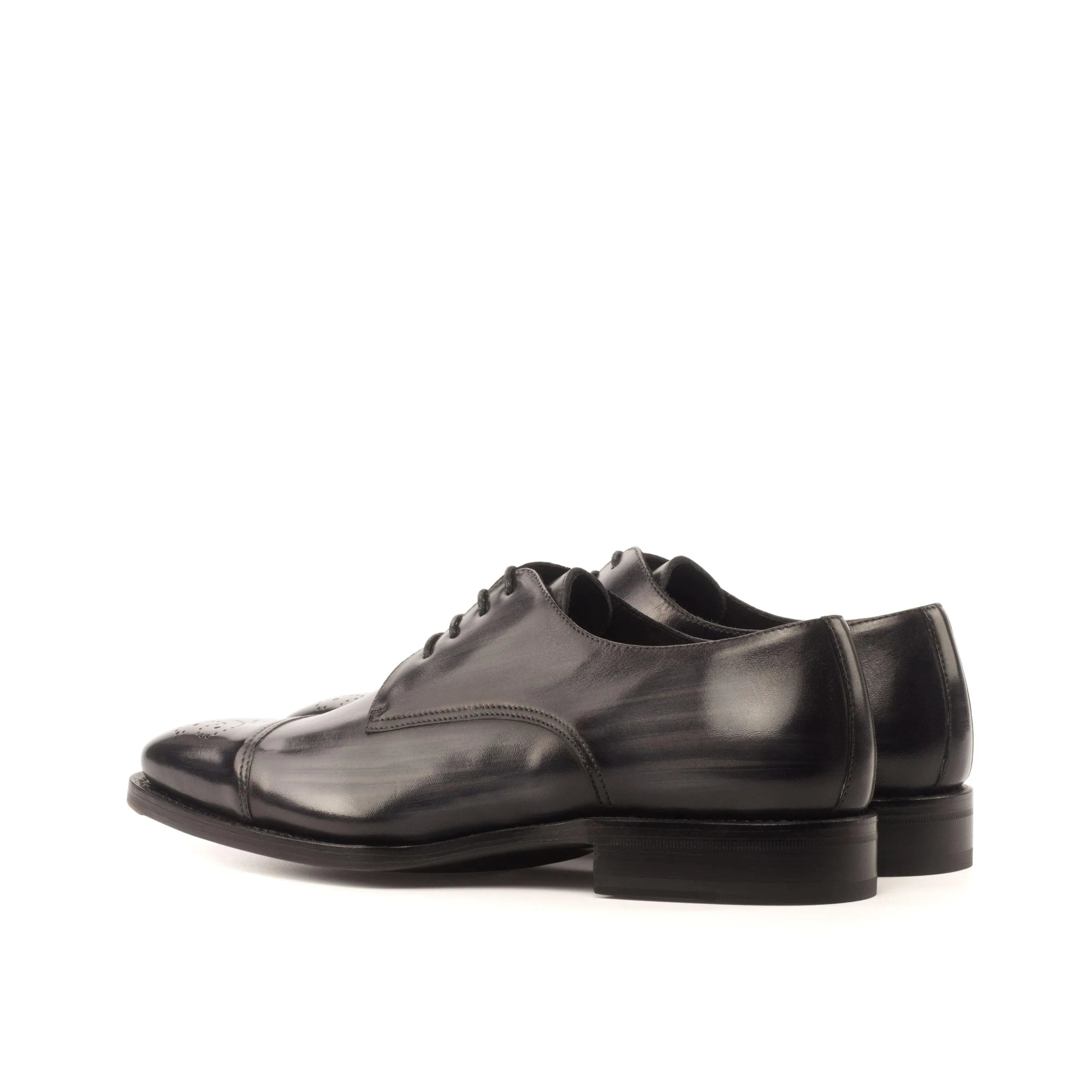 Marion Patina Derby gray leather split toe shoes