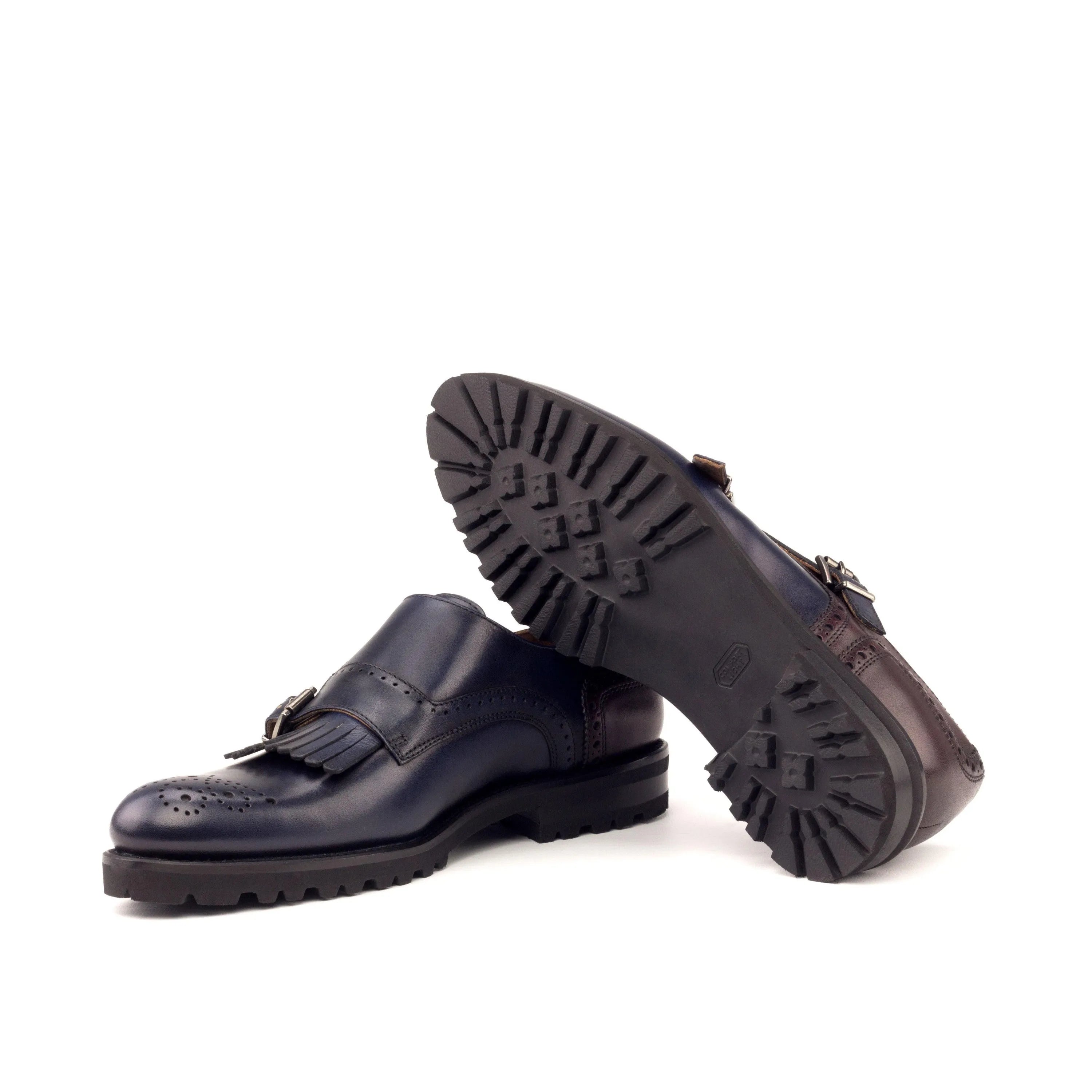 Maryet Kiltie ladies monk strap II painted calf leather shoes