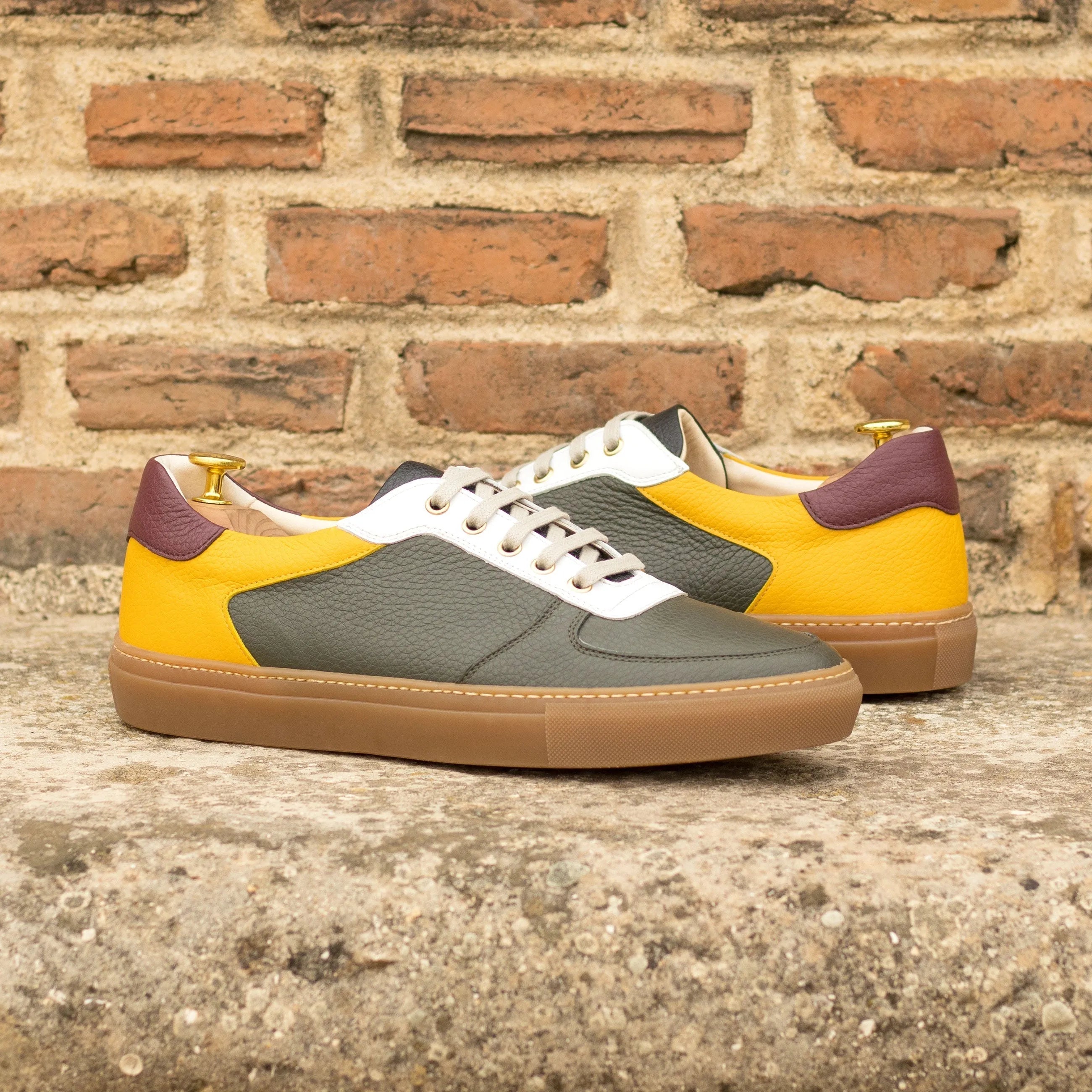MuhammadAli Trainer Sneaker II in color-blocked grain calf leather cupsole