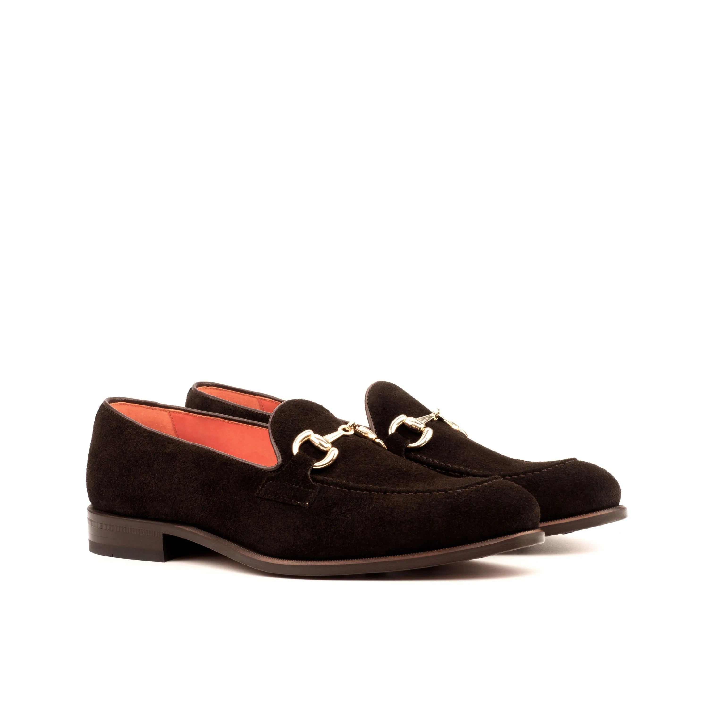 Pair of brown suede Nndee loafers, luxury bespoke shoes for men