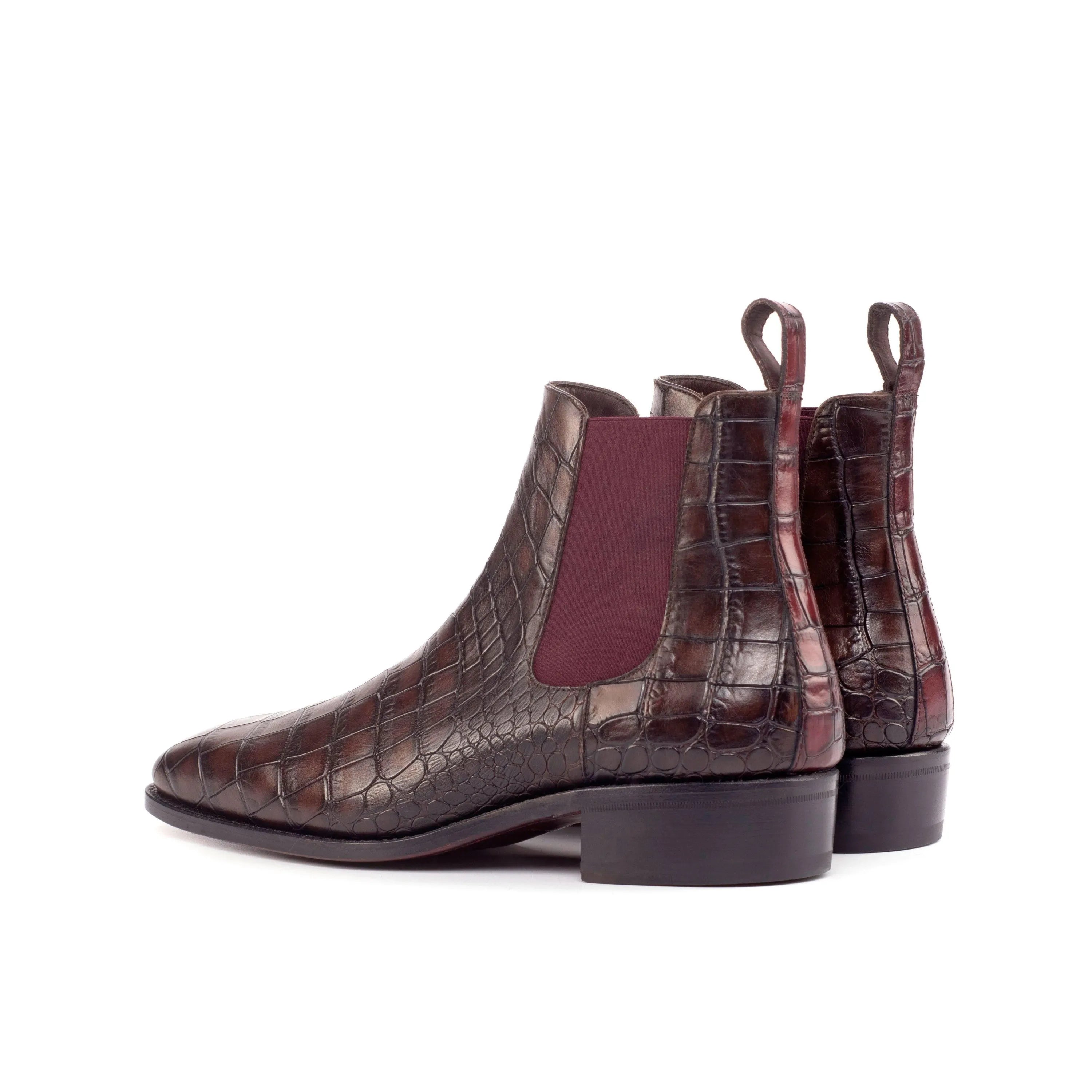 Brown leather Oscar Chelsea boots rear view