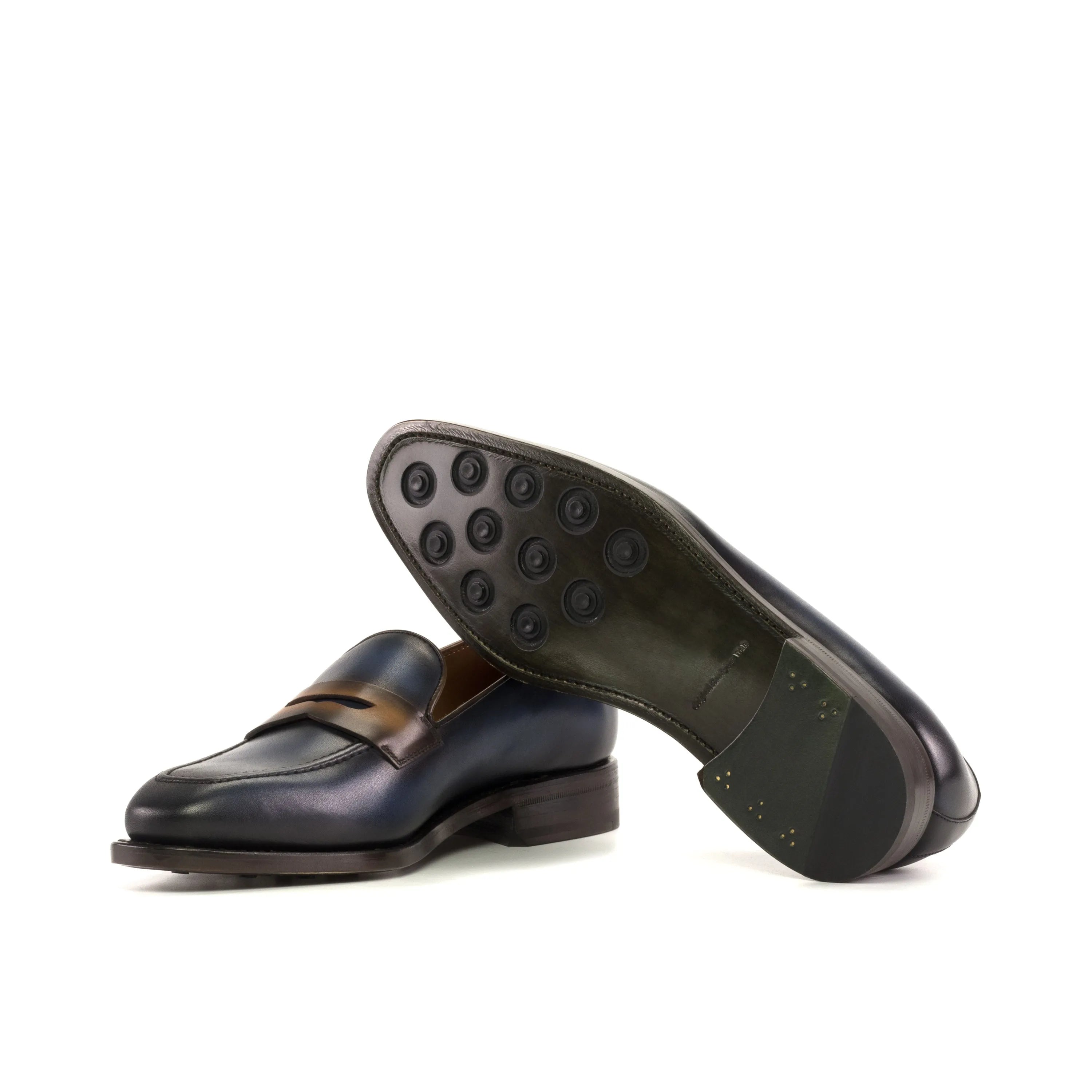 Paule loafers: luxury painted calf penny loafers for men