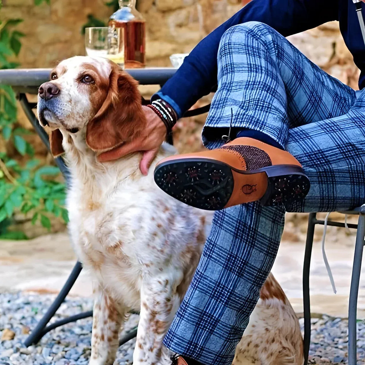 Brown tweed golf shoe on luxury bespoke QS gift card for men