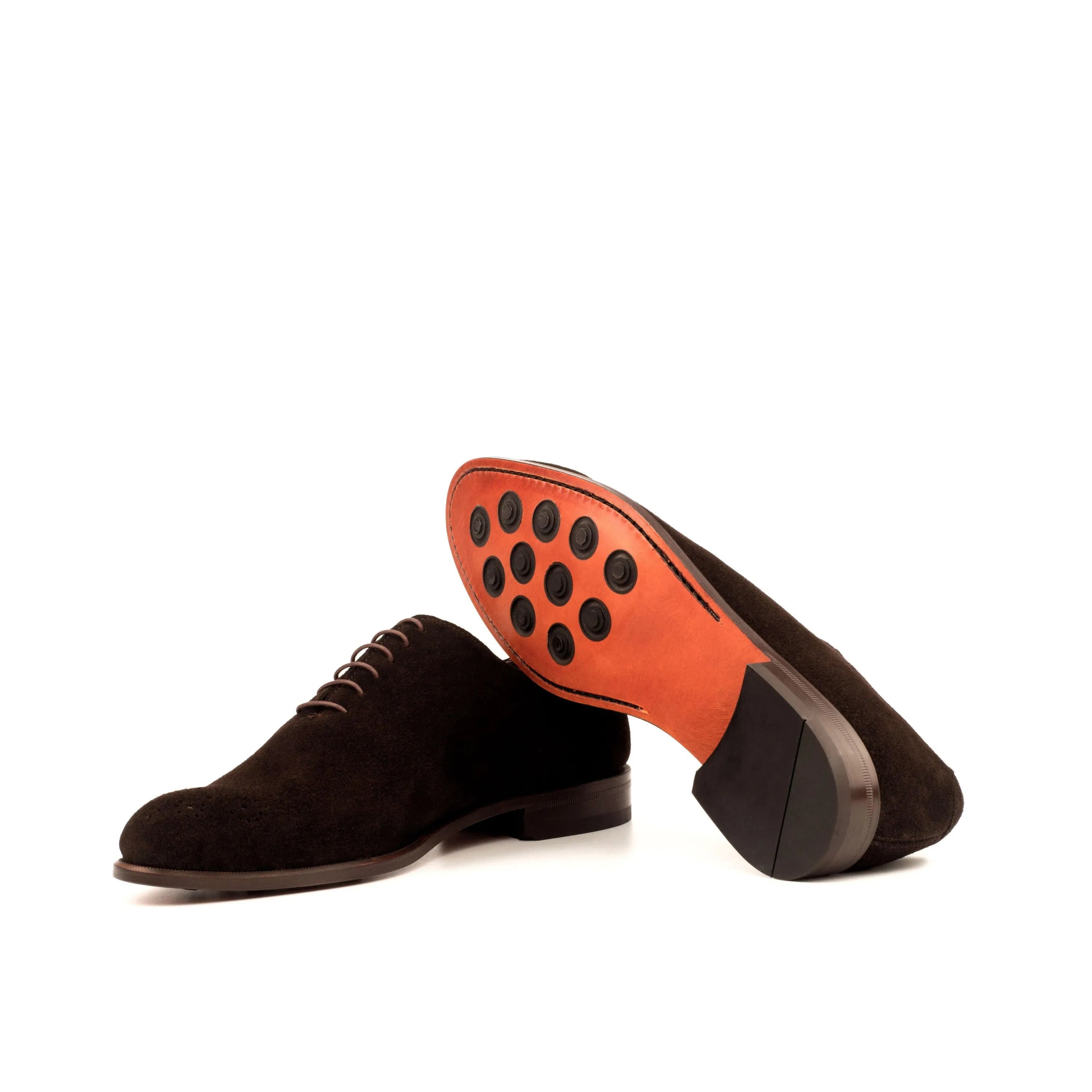 Ronelio Wholecut Shoes II brown suede dress shoes