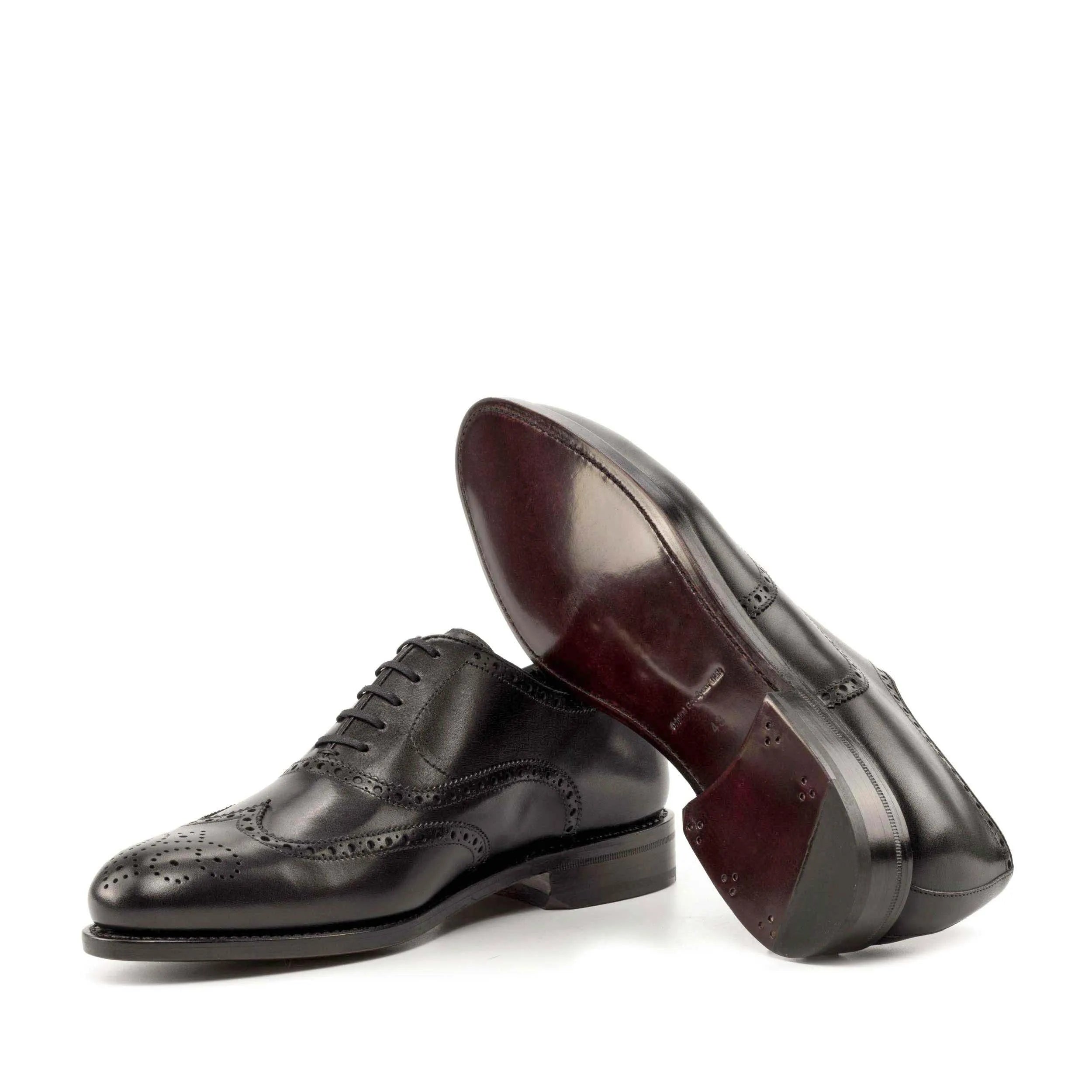Pair of Rover full brogue black leather dress shoes