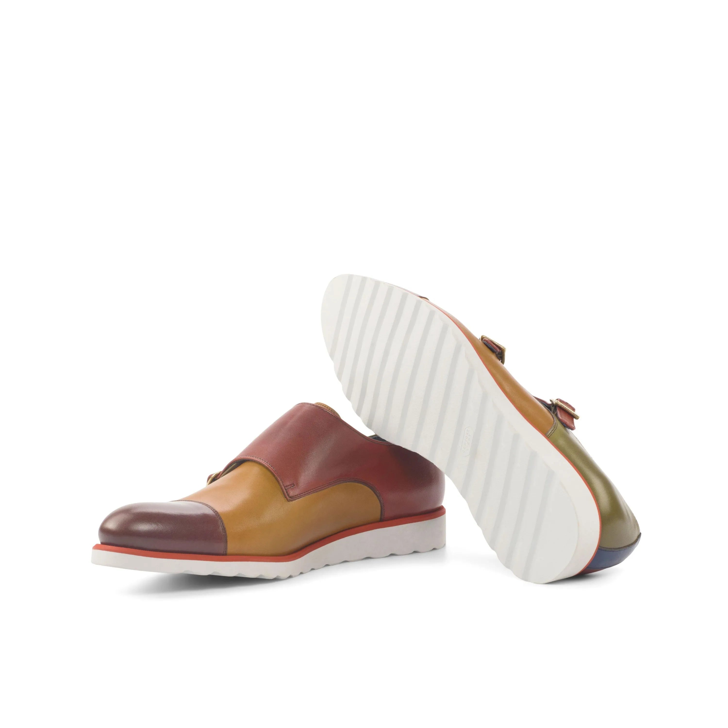 Ryan Double Monk II painted calf double monk shoes back view