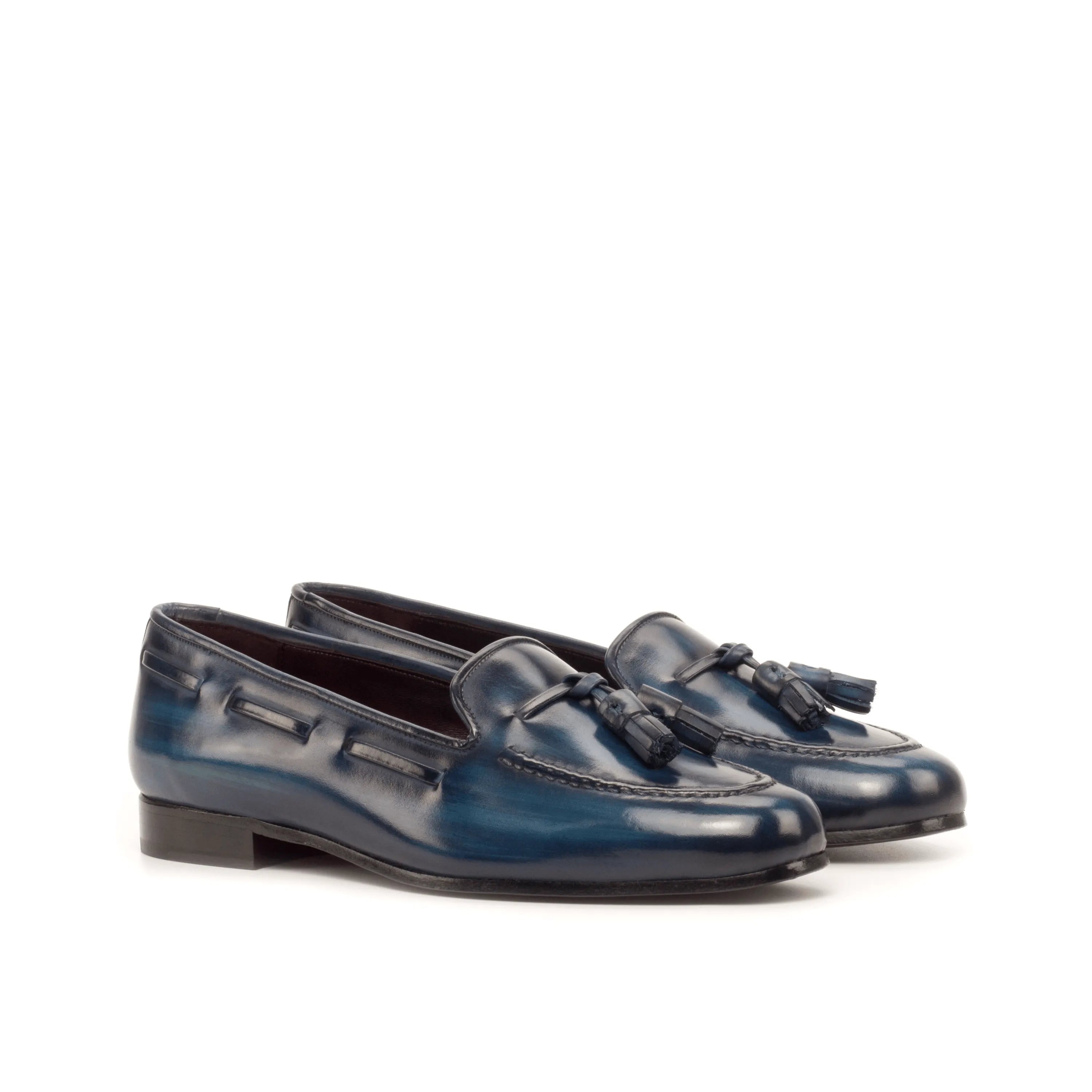 Sanjose Rose patina ladies slipon II blue leather tassel loafers