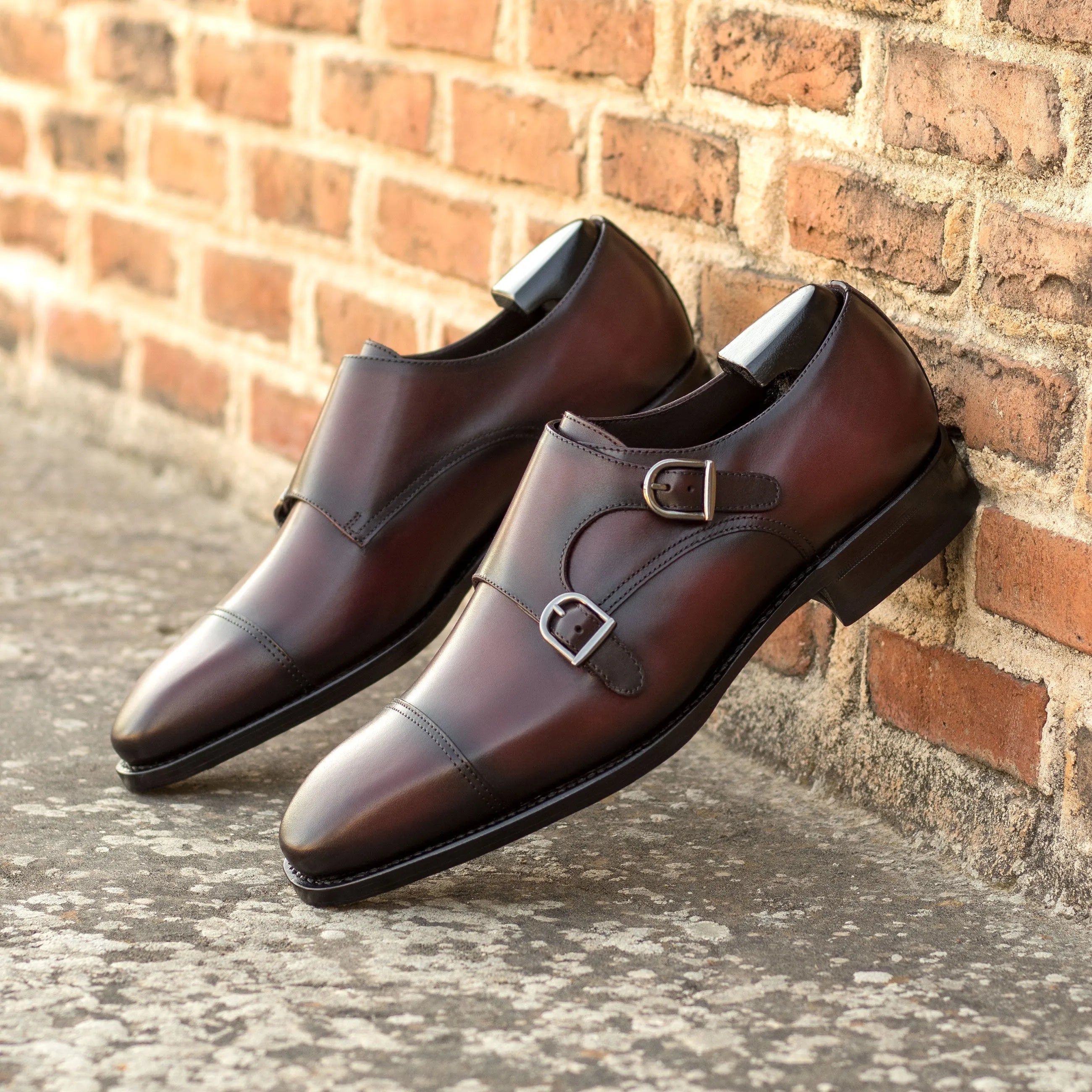 Sarg Double Monk II brown leather double monk shoes