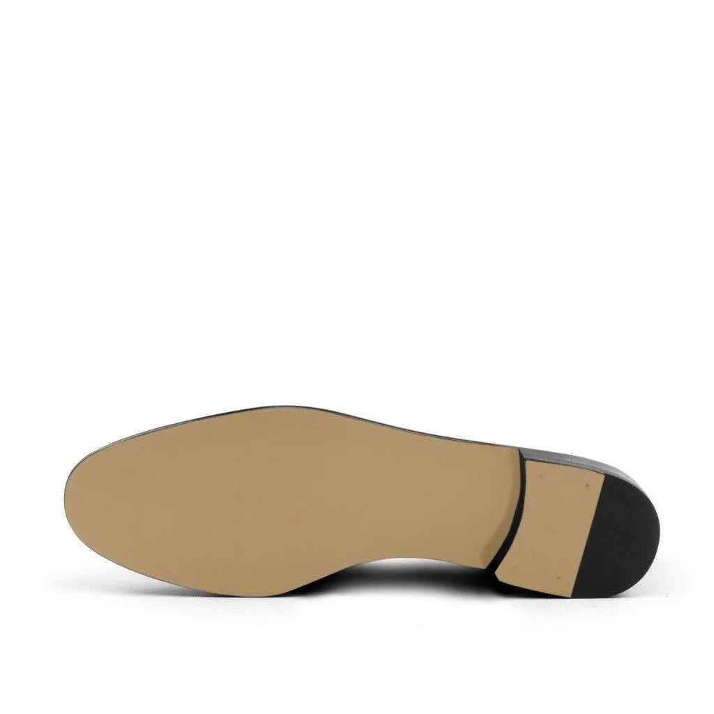 Tan leather sole of Sheikh Wellington Slipon shoe
