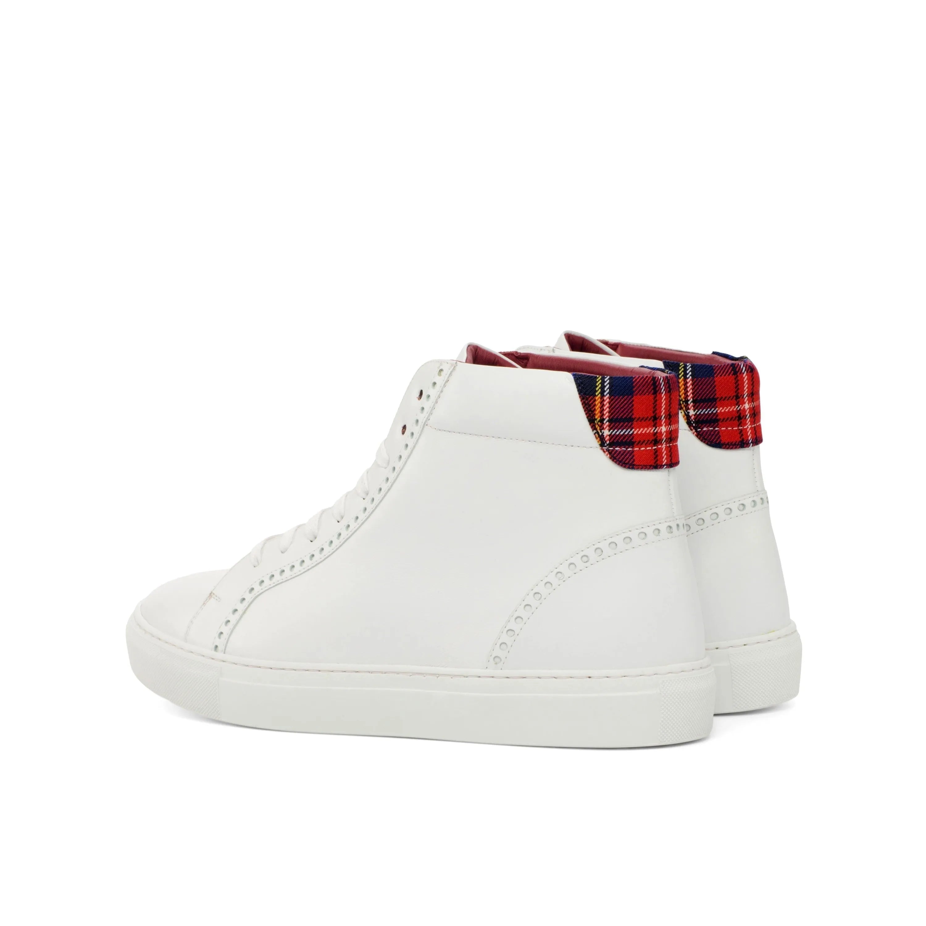 White Sky High Kicks sneakers II with plaid high-top accents