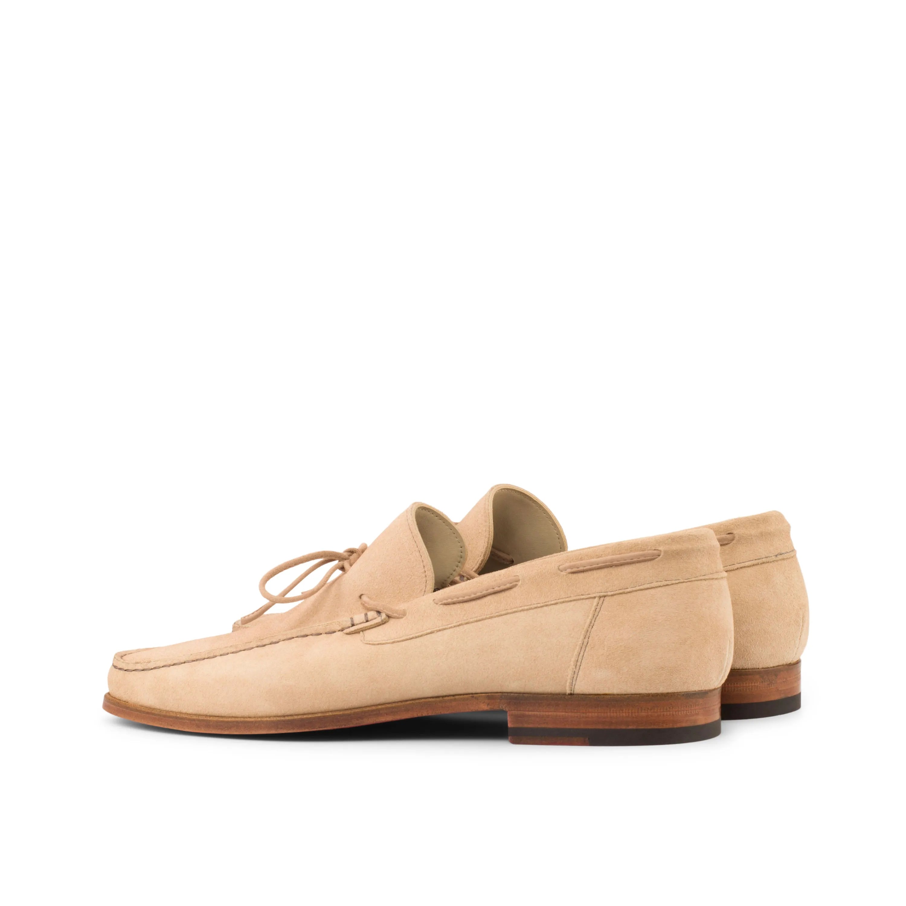 Soleil Moccasin II beige leather loafers, luxury bespoke shoes for men