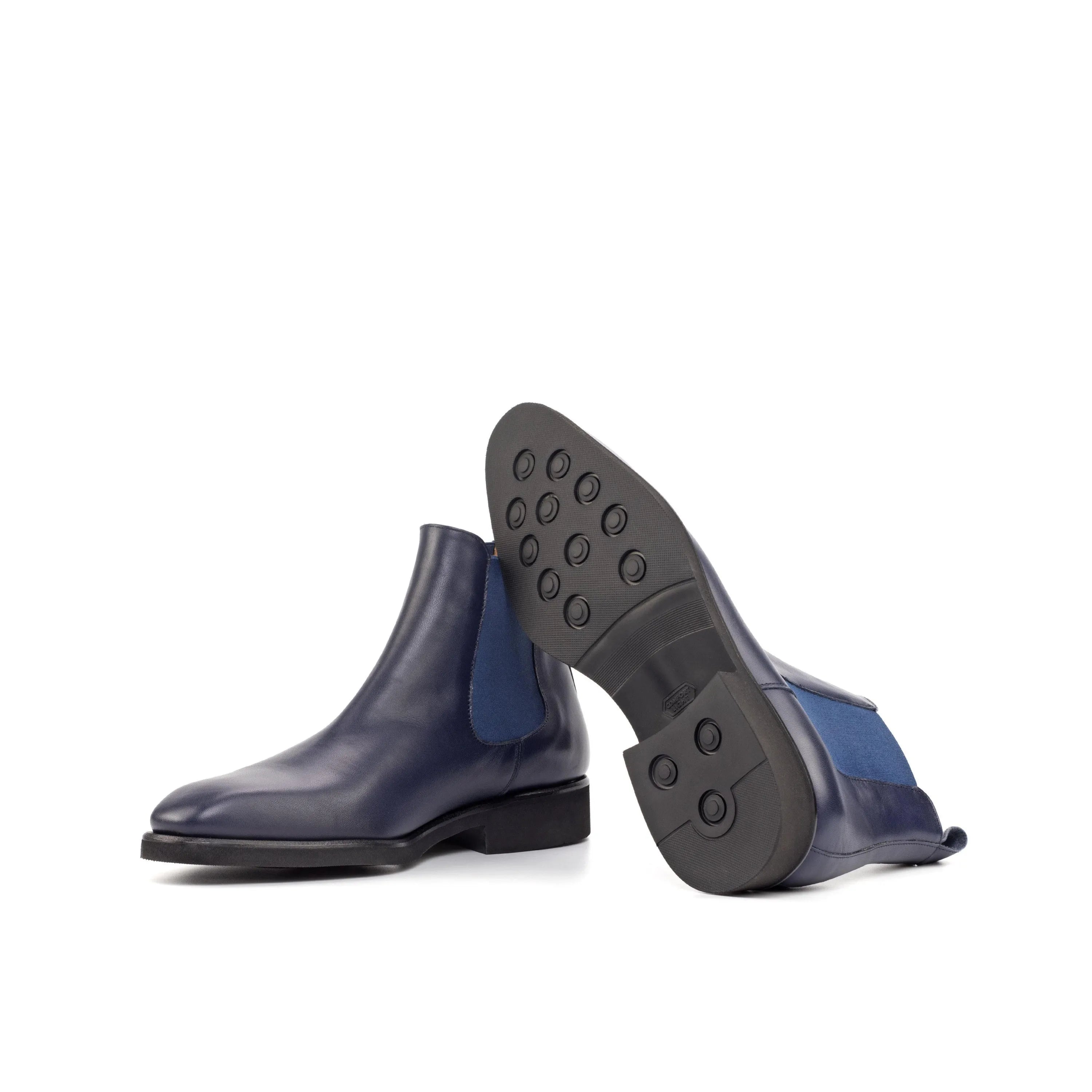 Pair of blue leather Stephano Chelsea boots