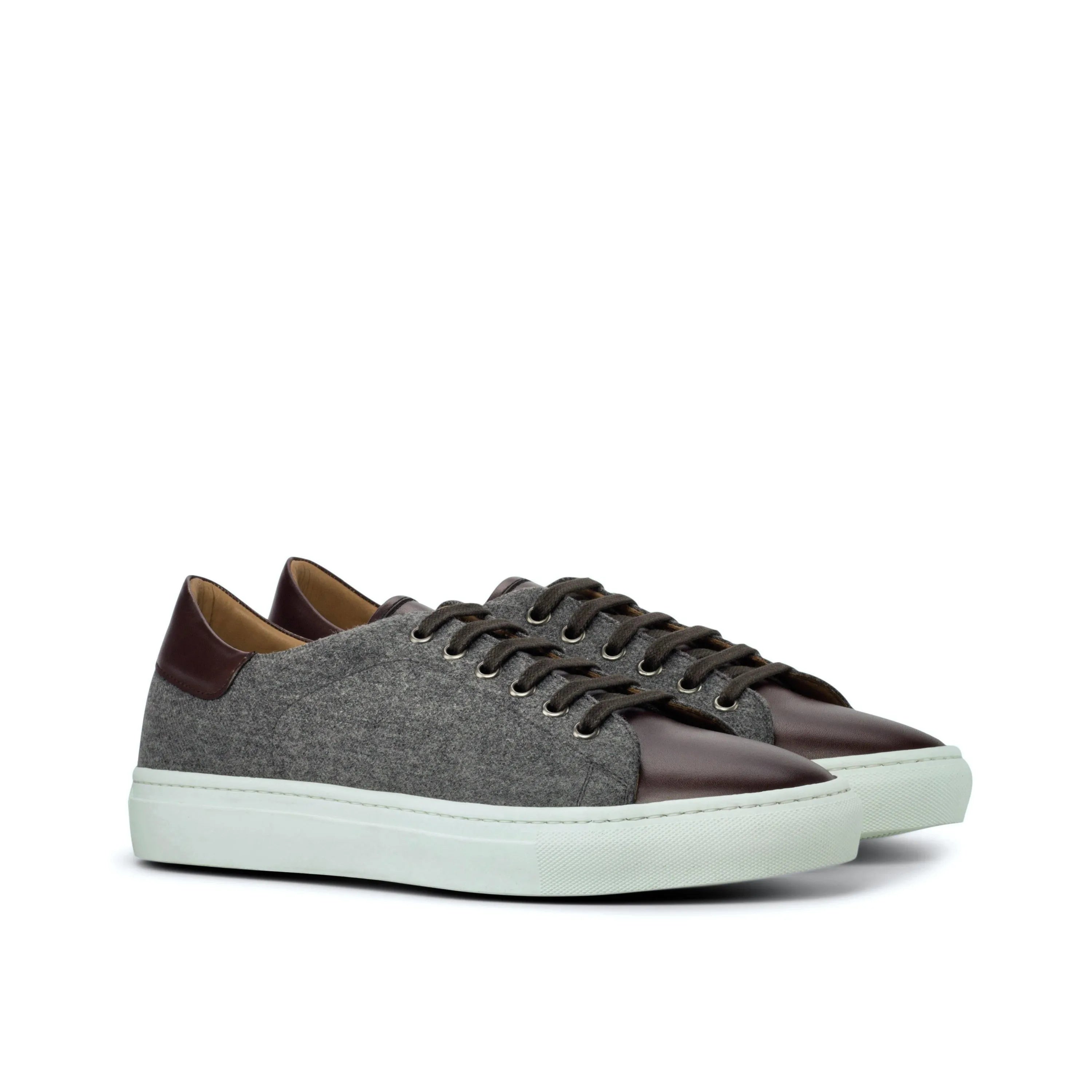Gray and burgundy Supera Trainer Sneakers back view