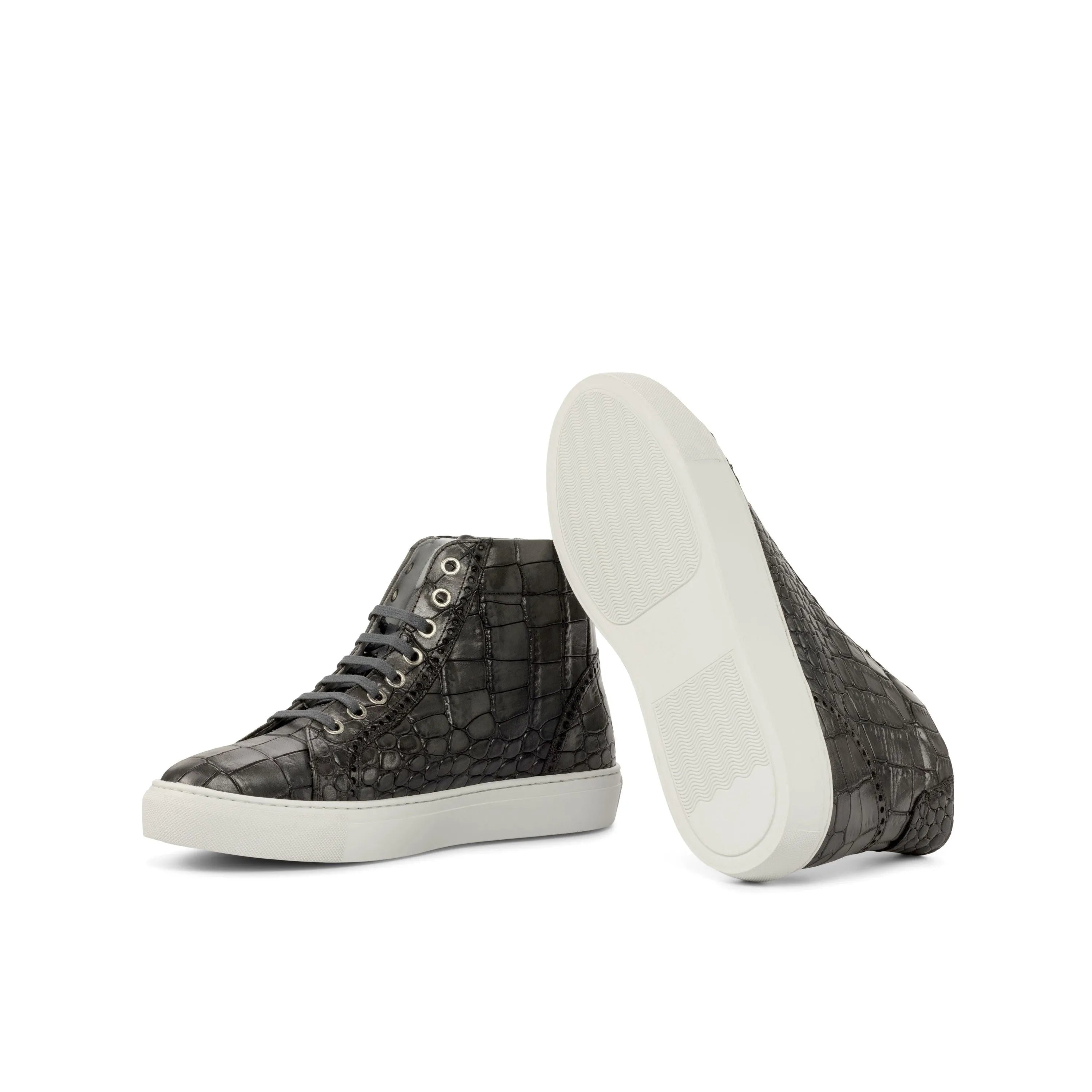 Gray crocodile high kicks sneakers T9 High Kicks Sneakers II