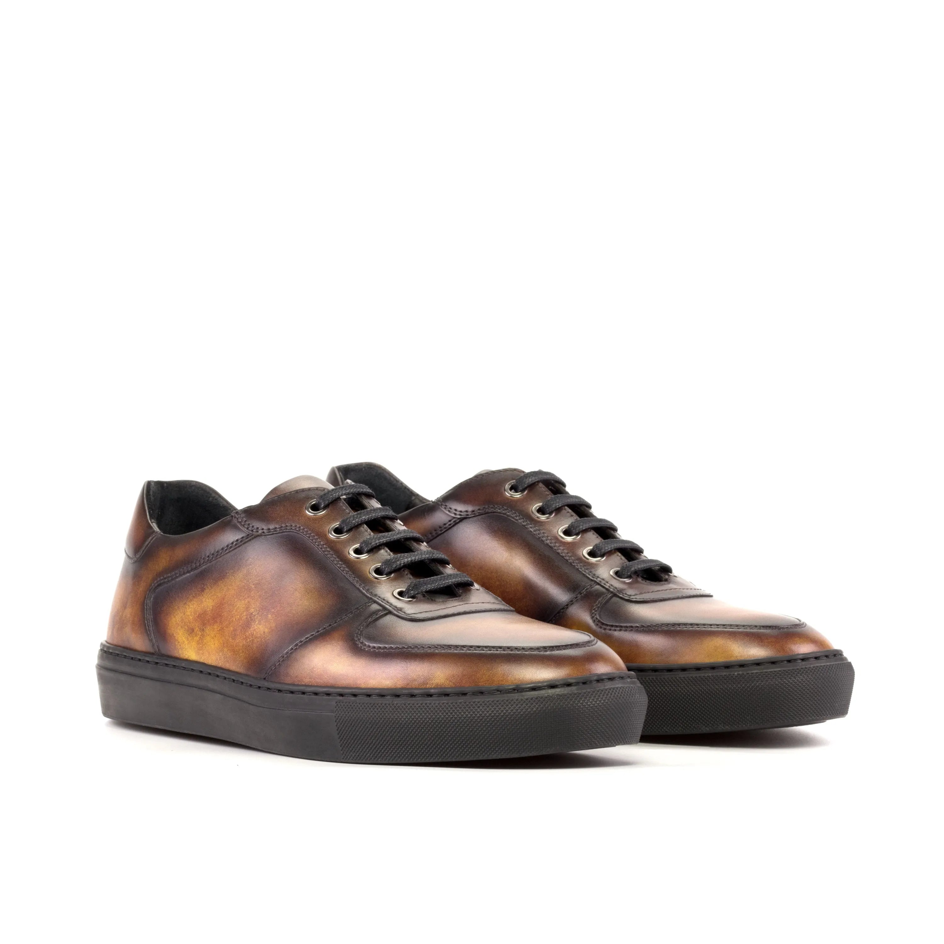 Brown Talsa Patina low top sneakers in leather