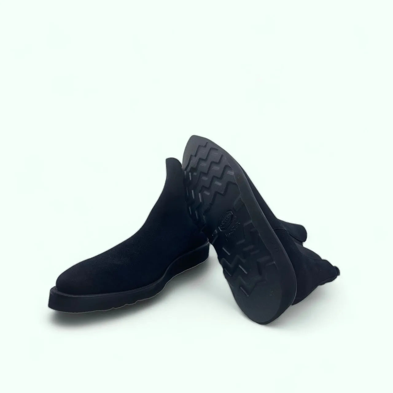 Black suede Termin Chelsea Boot II rear view