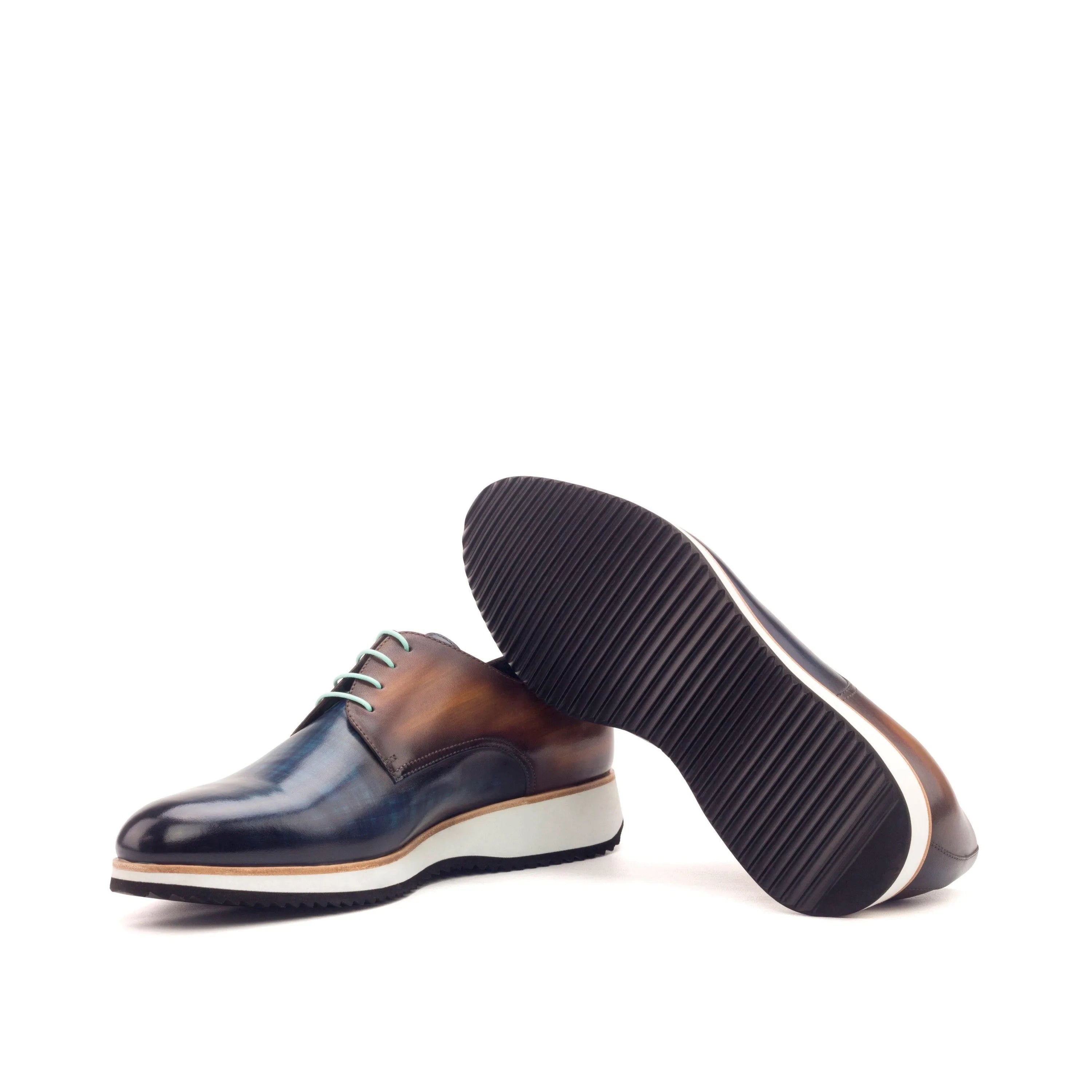 Testino 2 derby patina two-tone leather split toe dress shoes