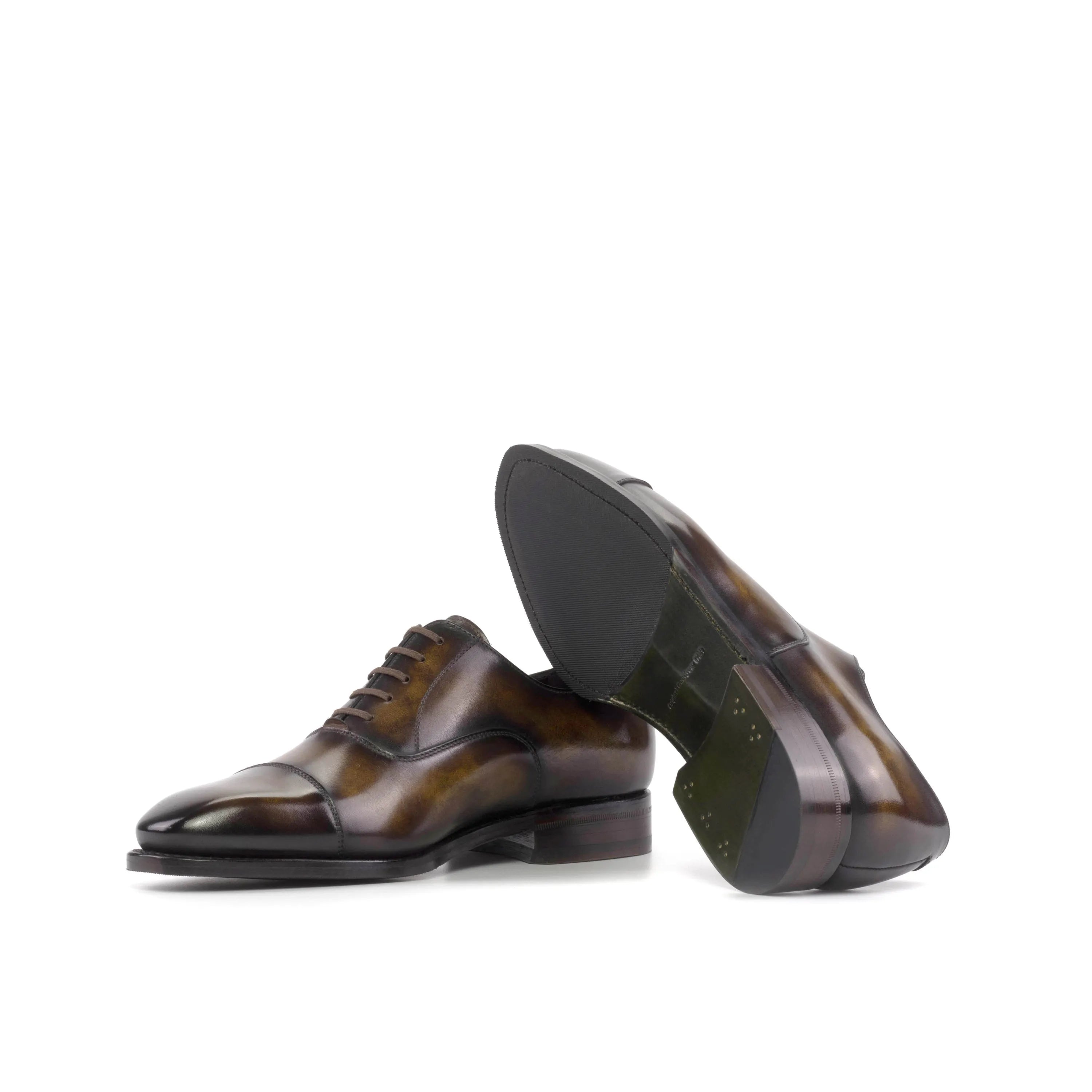 Thundro Patina Oxford shoes: pair of brown leather dress shoes