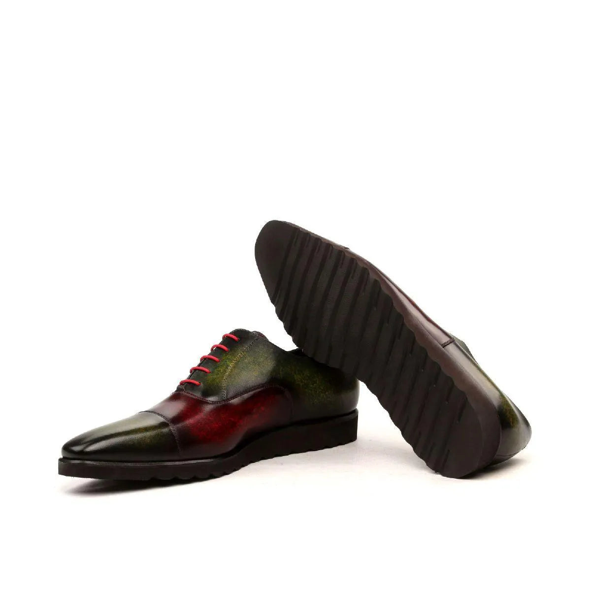 Tice Oxford patina shoes II: two-toned leather dress shoes with crust patina