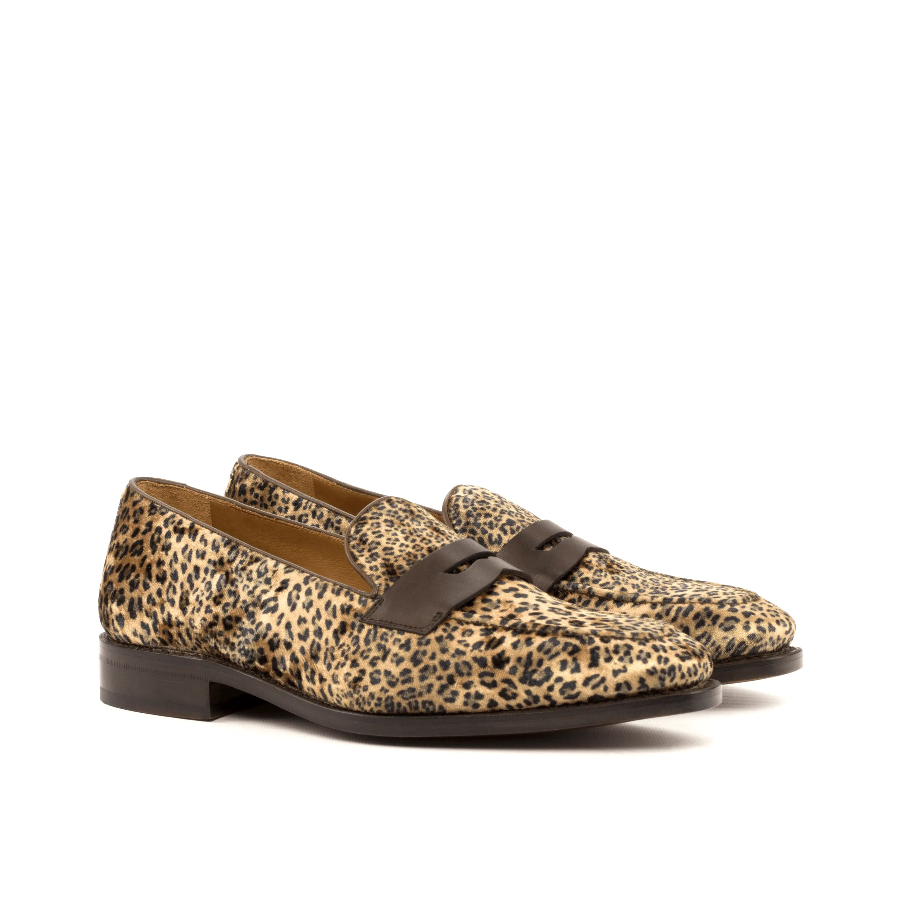 Tilluis Loafers II in leopard print leather, luxury bespoke shoes for men